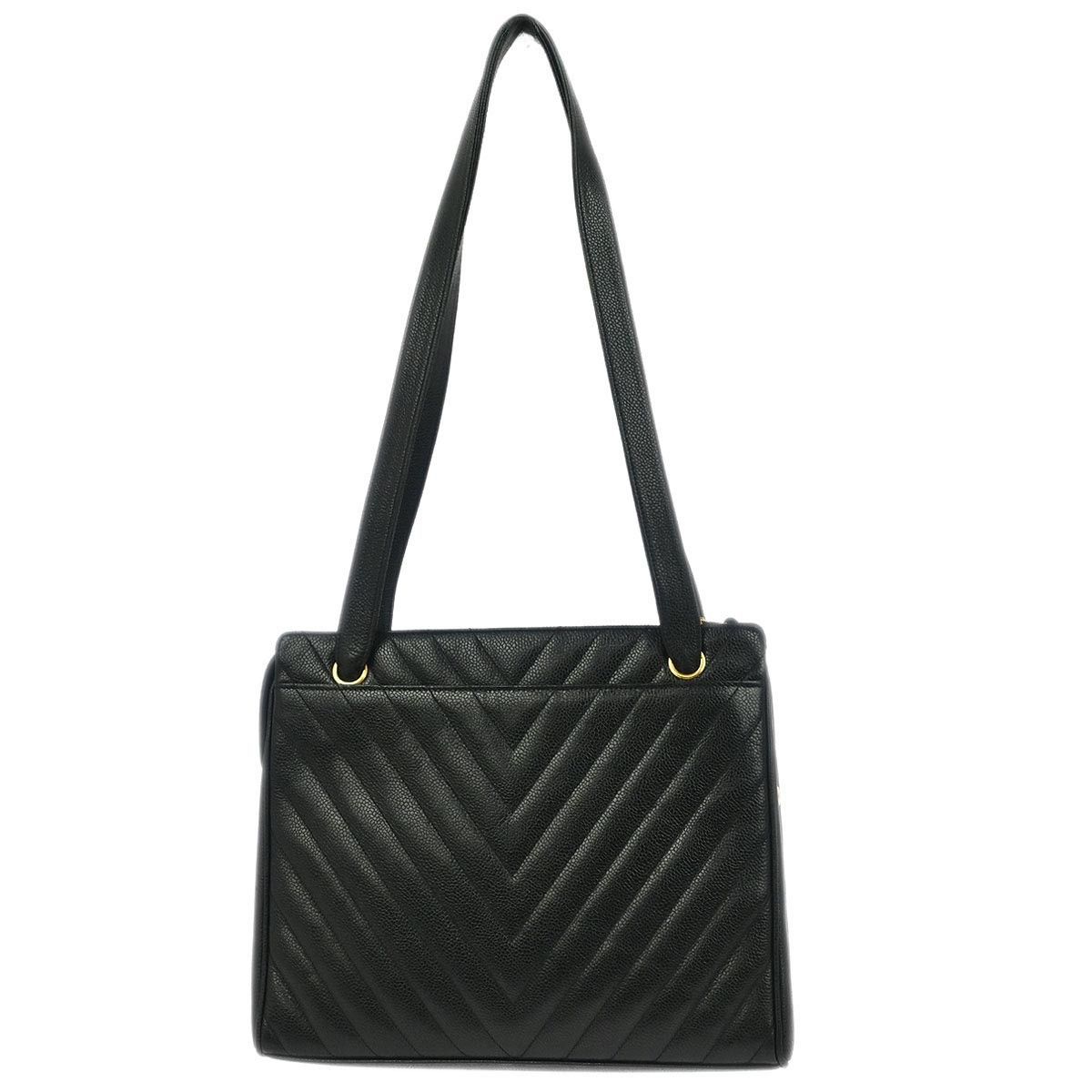 Chanel Chanel Vintage Zip Shoulder Bag Chevron Caviar Size ONE SIZE - 2 Thumbnail