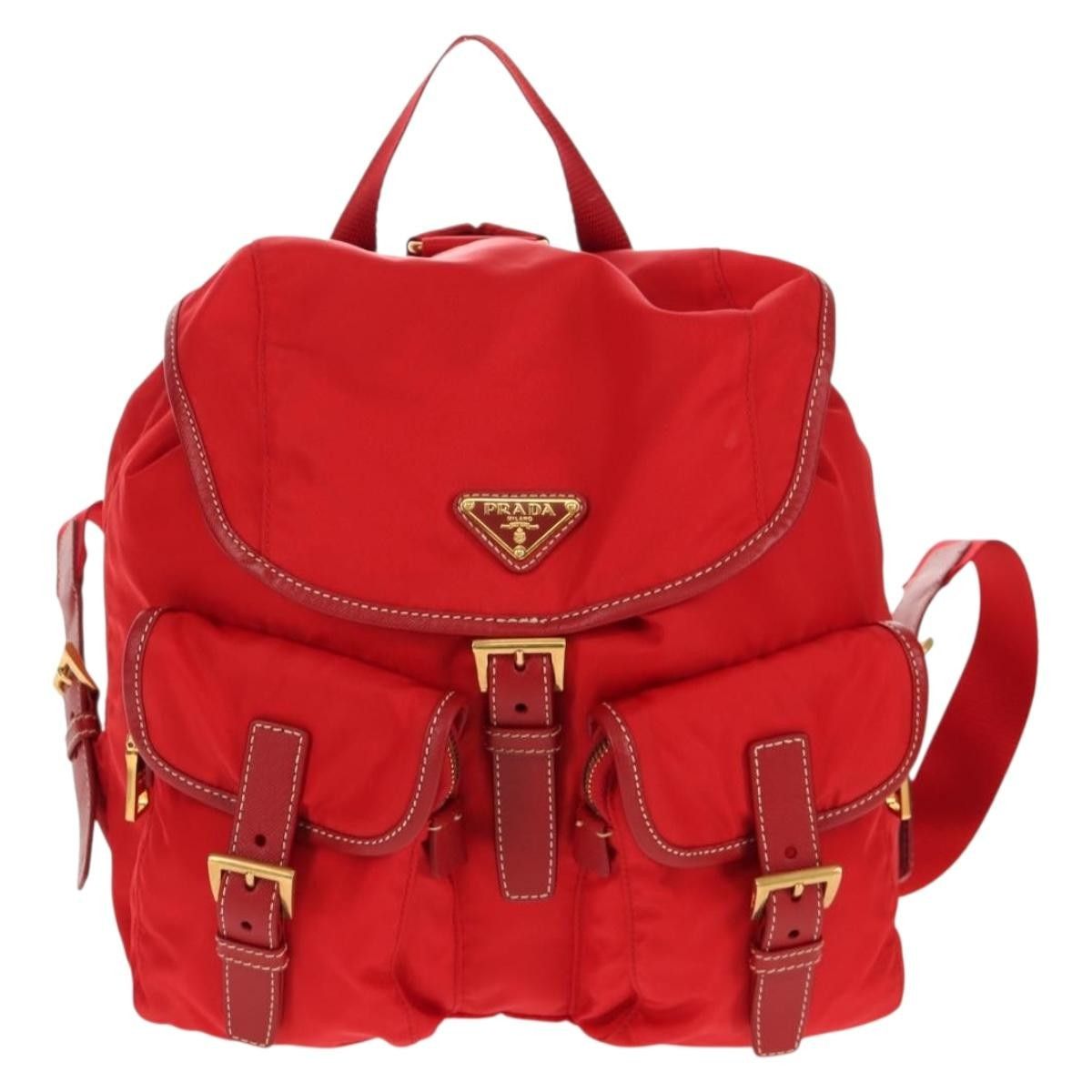 Prada Prada Vela Double Front Pocket Backpack Tessuto with Saffiano Leather Size ONE SIZE - 19 Thumbnail