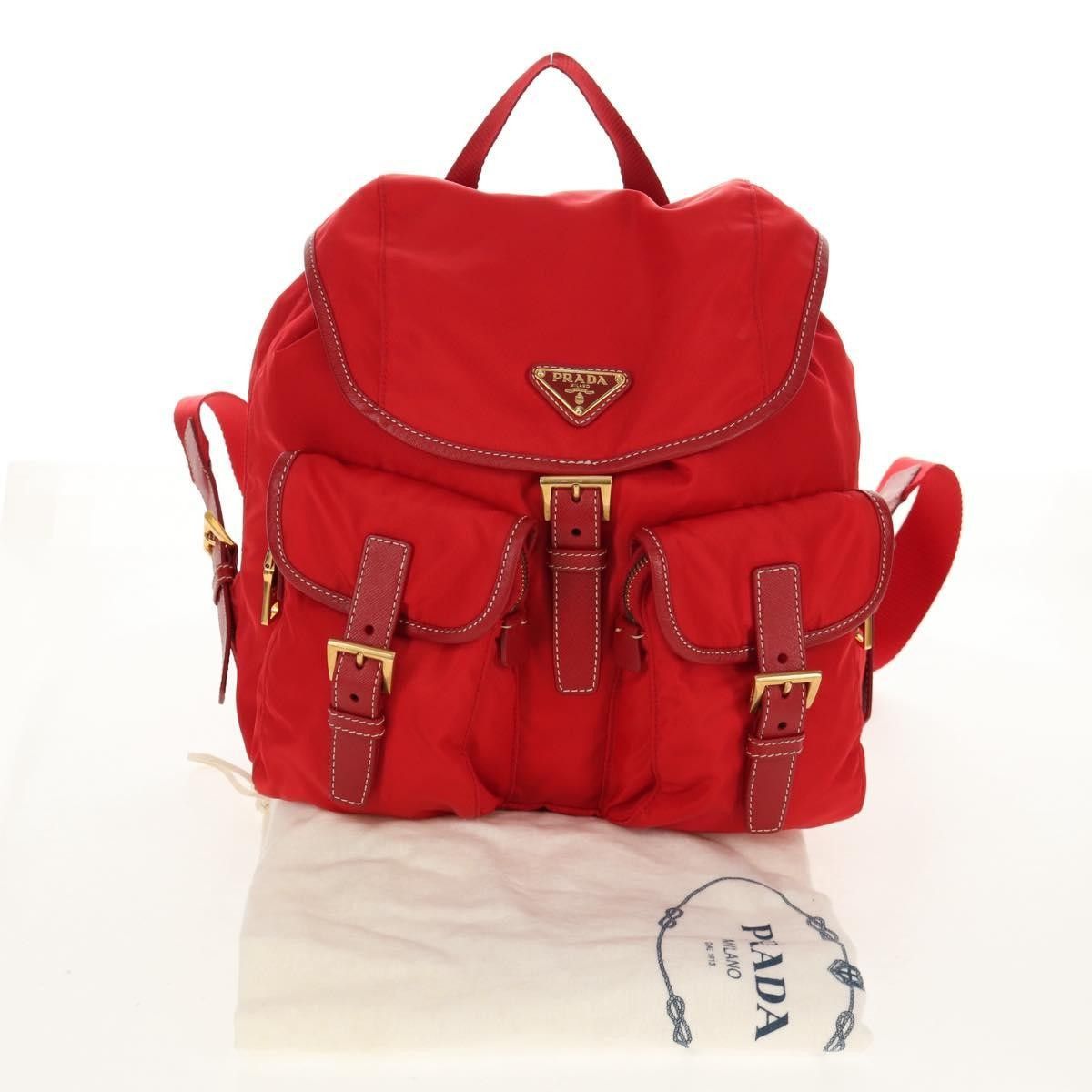 Prada Prada Vela Double Front Pocket Backpack Tessuto with Saffiano Leather Size ONE SIZE - 15 Thumbnail
