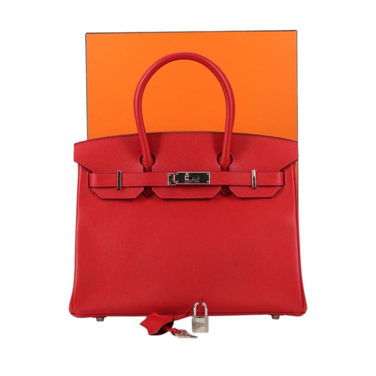 Hermes Hermes Birkin Red Epsom with Palladium Hardware Size ONE SIZE - 14 Thumbnail