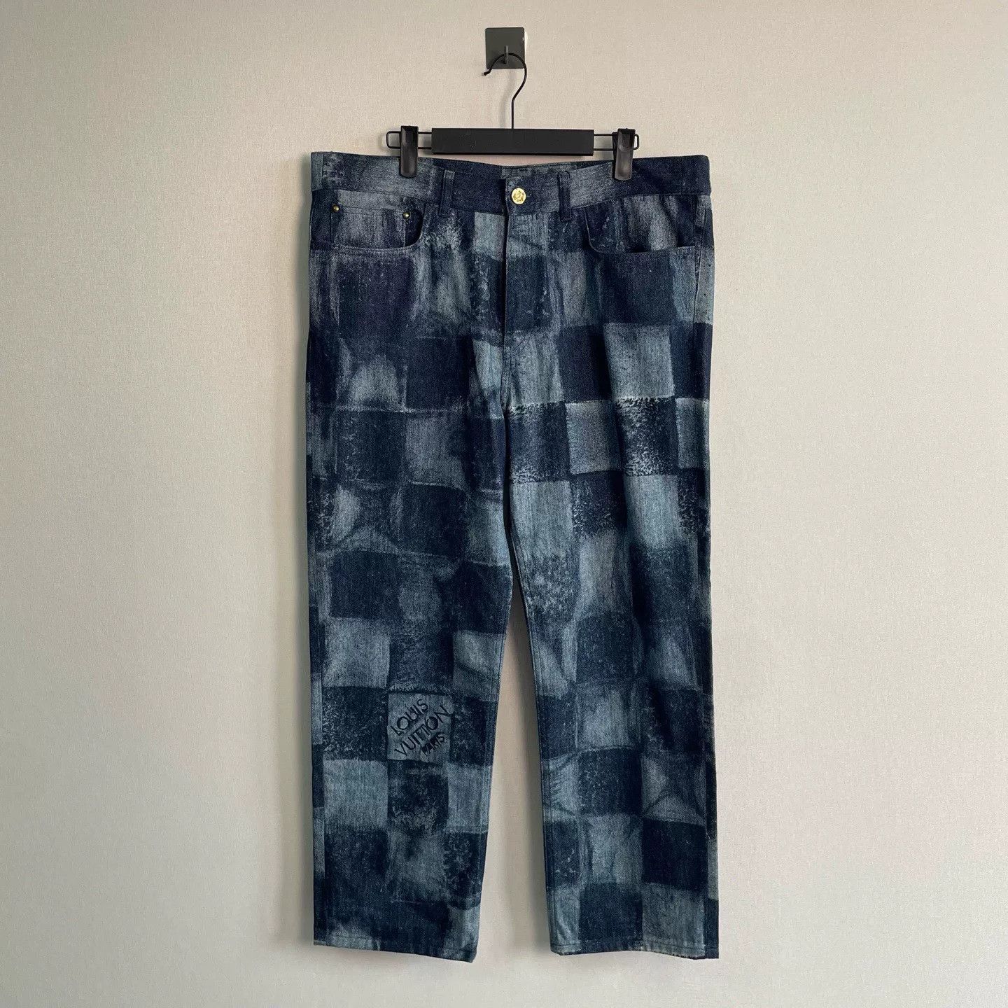 Louis Vuitton Louis Vuitton Checkered Denim Jeans Size 34 Size US 34 / EU 50 - 3 Thumbnail