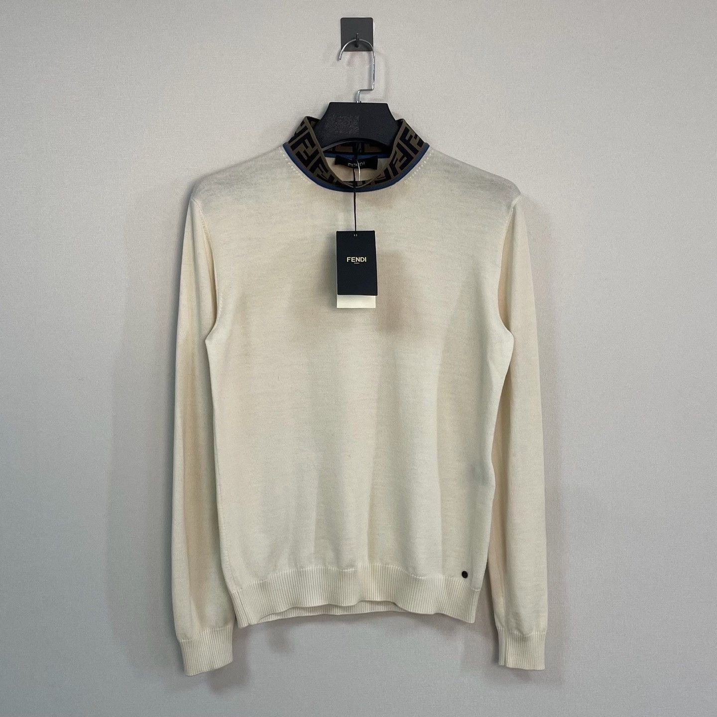 Fendi Fendi FF Logo Collar Knit Sweater Size M Size US M / EU 48-50 / 2 - 2 Thumbnail