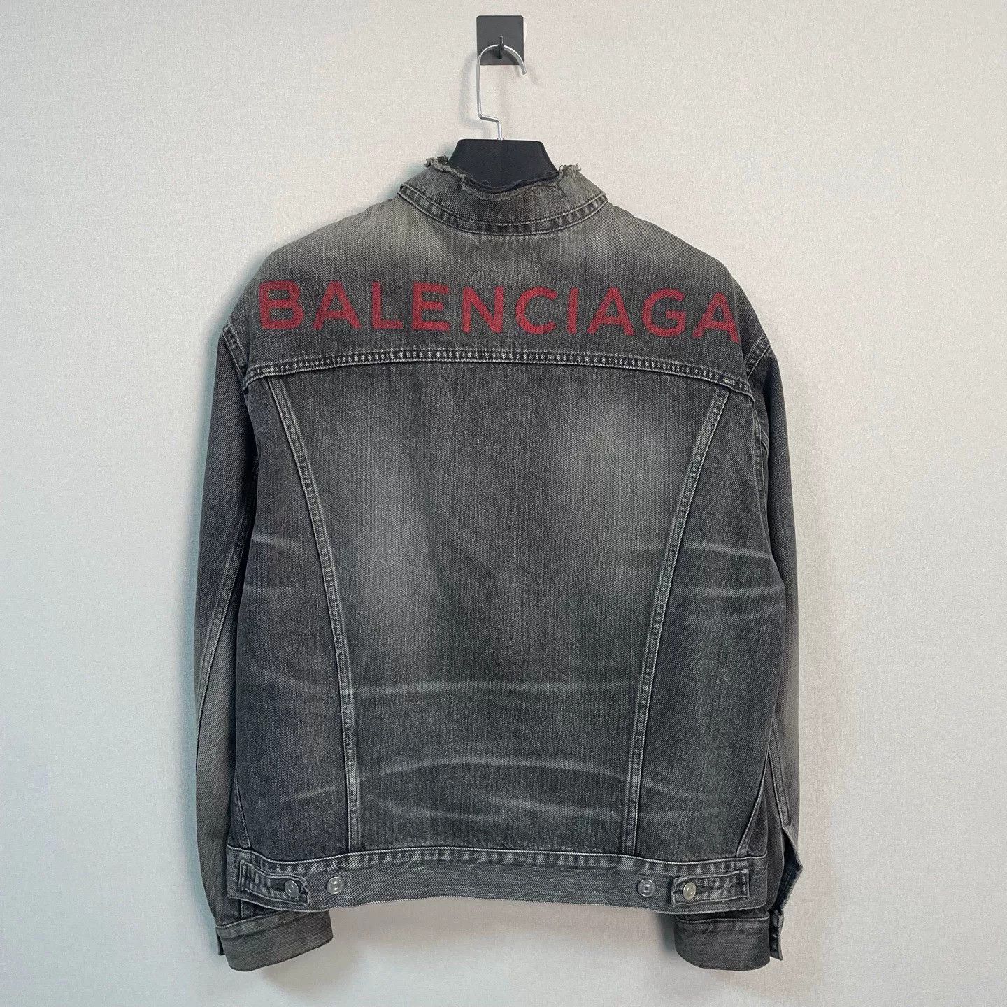 Balenciaga Balenciaga Back Logo Denim Jacket Size 40 Size US XXS / EU 40 - 2 Thumbnail