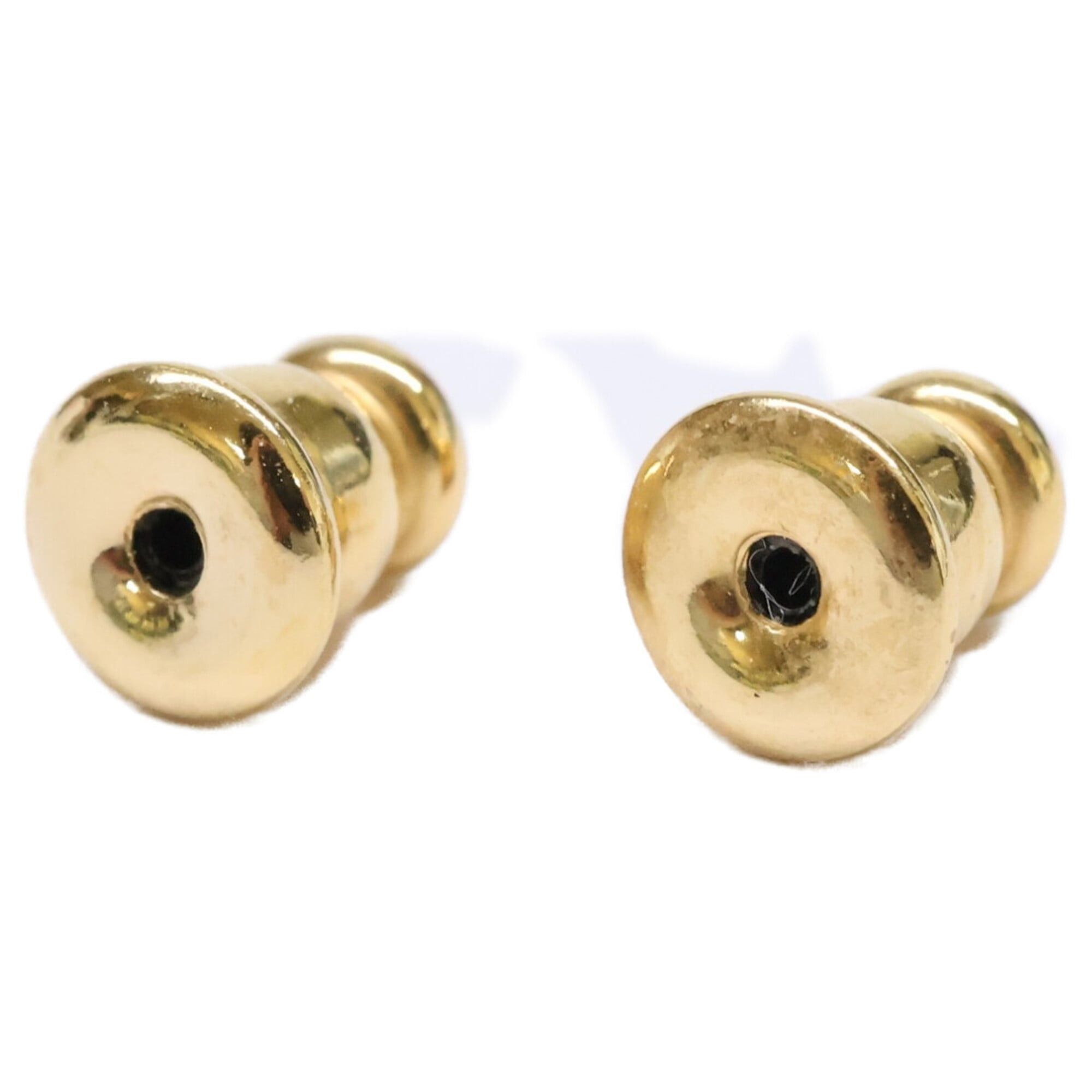 Dior Christian Dior CD Logo Rhinestone Stud Earrings, Gold Color, Women's Size ONE SIZE - 6 Thumbnail