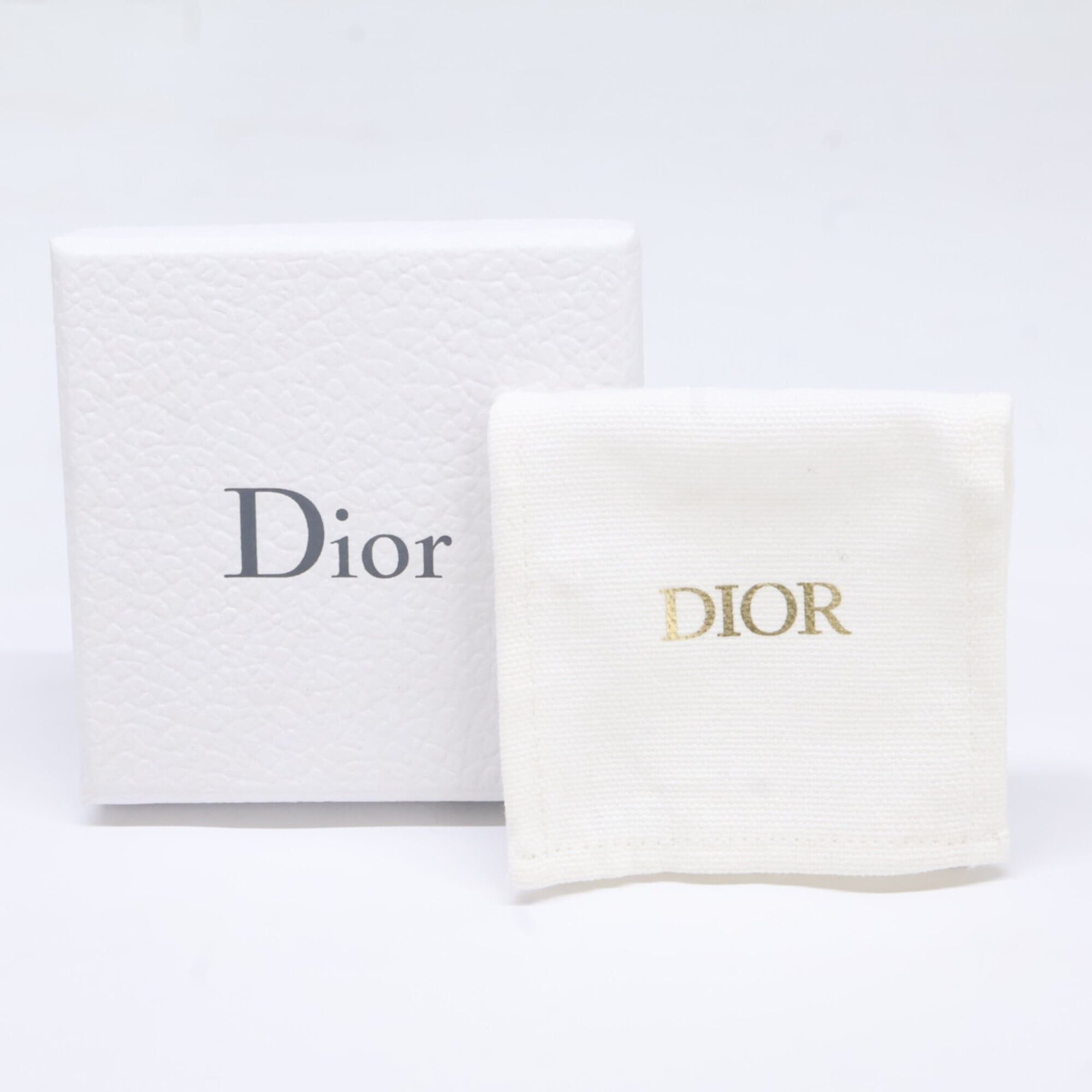 Dior Christian Dior CD Logo Rhinestone Stud Earrings, Gold Color, Women's Size ONE SIZE - 7 Thumbnail