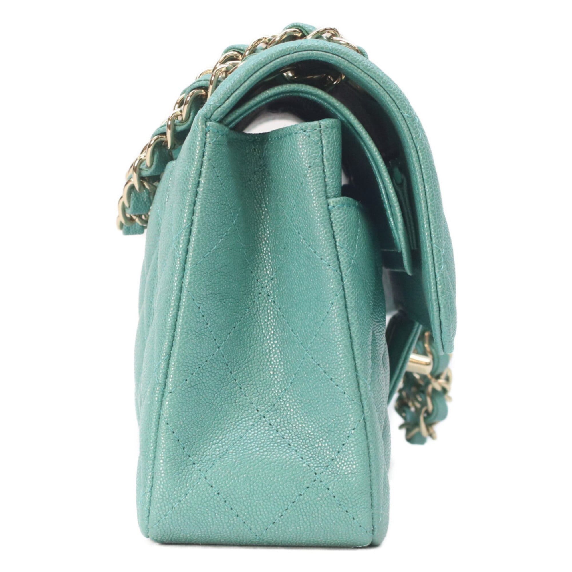 Chanel CHANEL A01113 Caviar Matelassé 23 Shoulder Bag, Green with Gold Hardware, Women's Size ONE SIZE - 4 Thumbnail