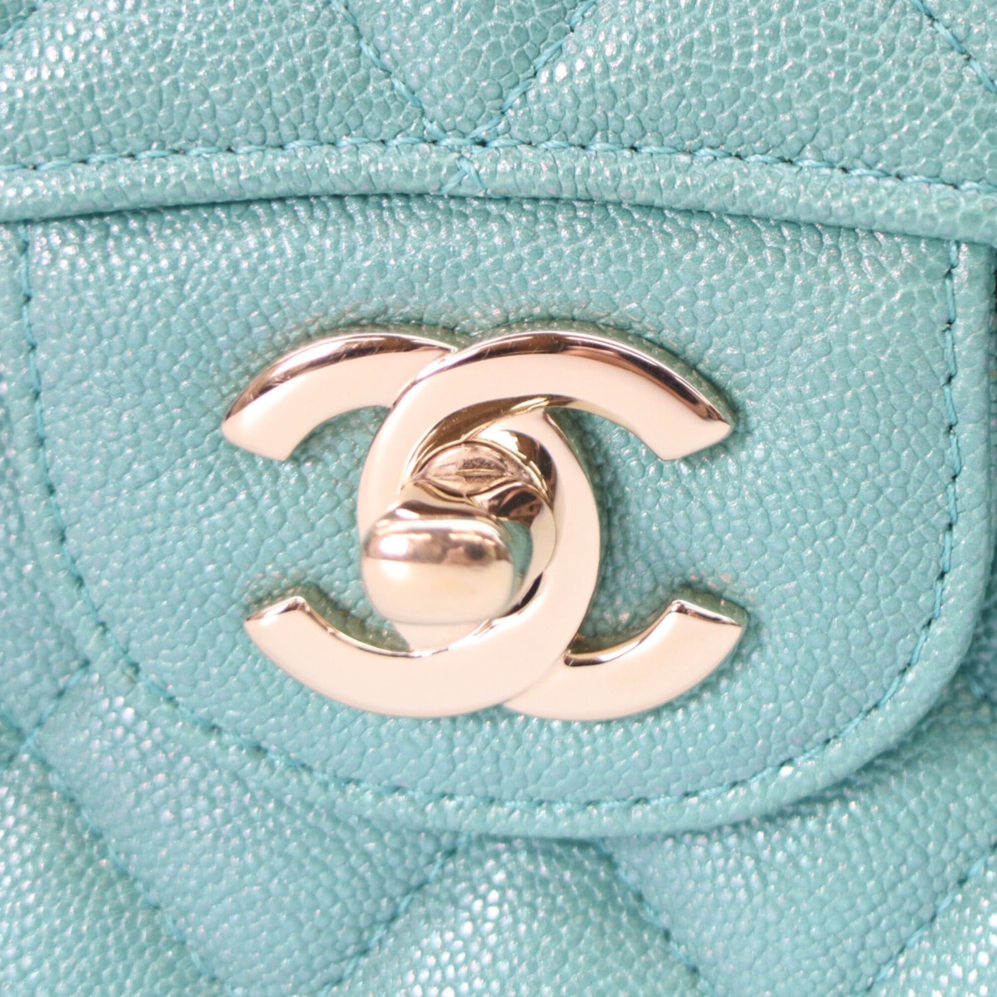 Chanel CHANEL A01113 Caviar Matelassé 23 Shoulder Bag, Green with Gold Hardware, Women's Size ONE SIZE - 6 Thumbnail