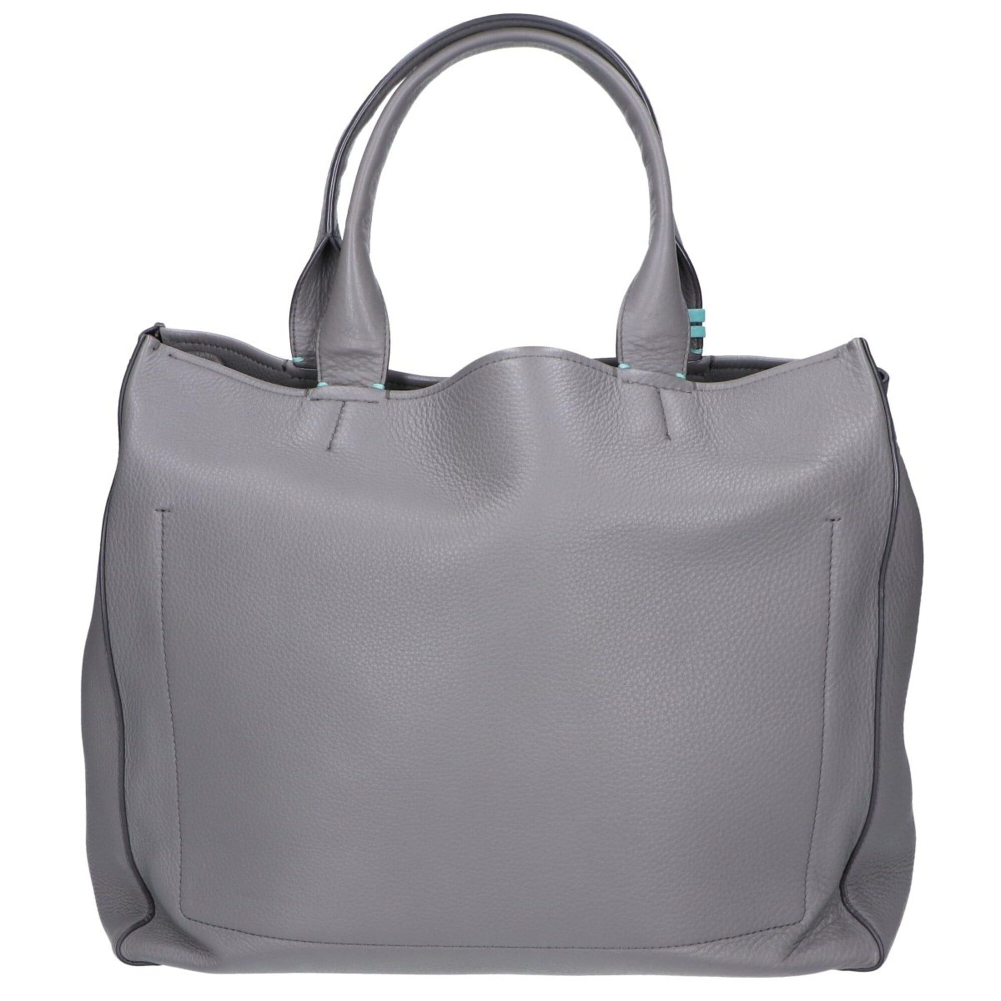 Tiffany & Co. TIFFANY&Co. Tiffany Leather 2-Way Handbag/Shoulder Bag/Tote Bag, Gray, Women's Size ONE SIZE - 3 Thumbnail