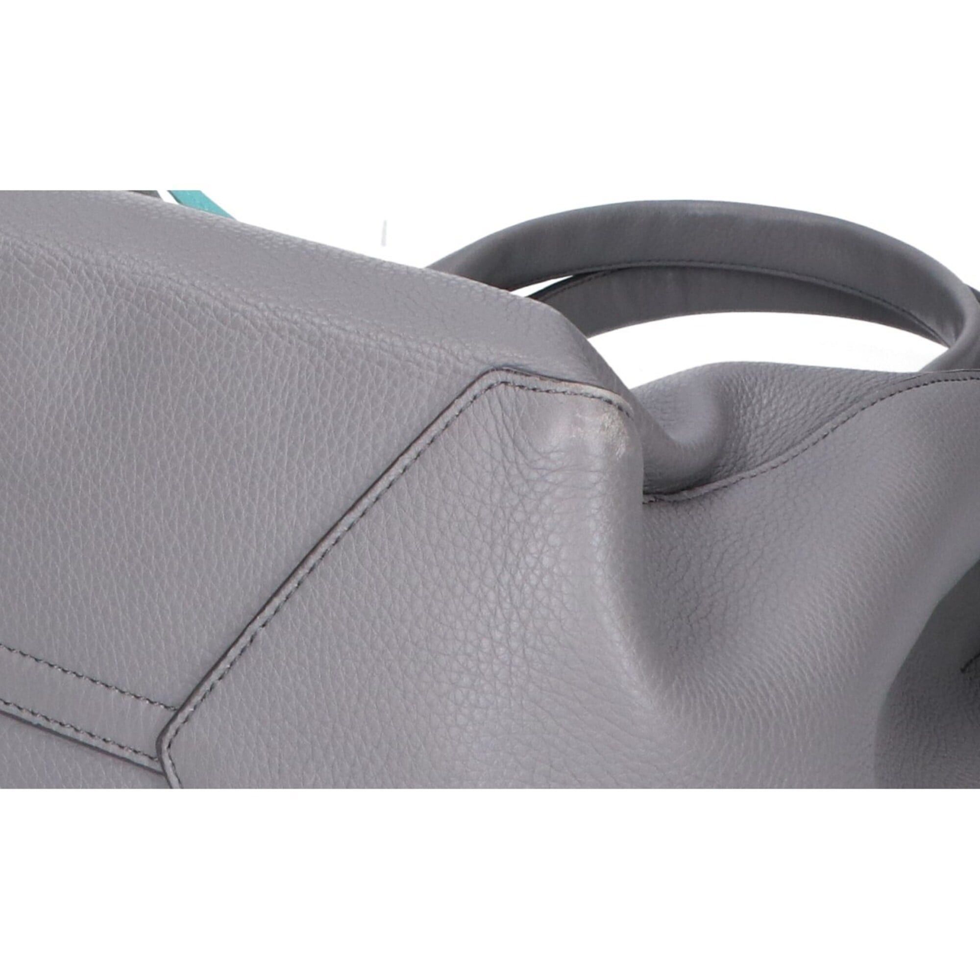 Tiffany & Co. TIFFANY&Co. Tiffany Leather 2-Way Handbag/Shoulder Bag/Tote Bag, Gray, Women's Size ONE SIZE - 9 Thumbnail