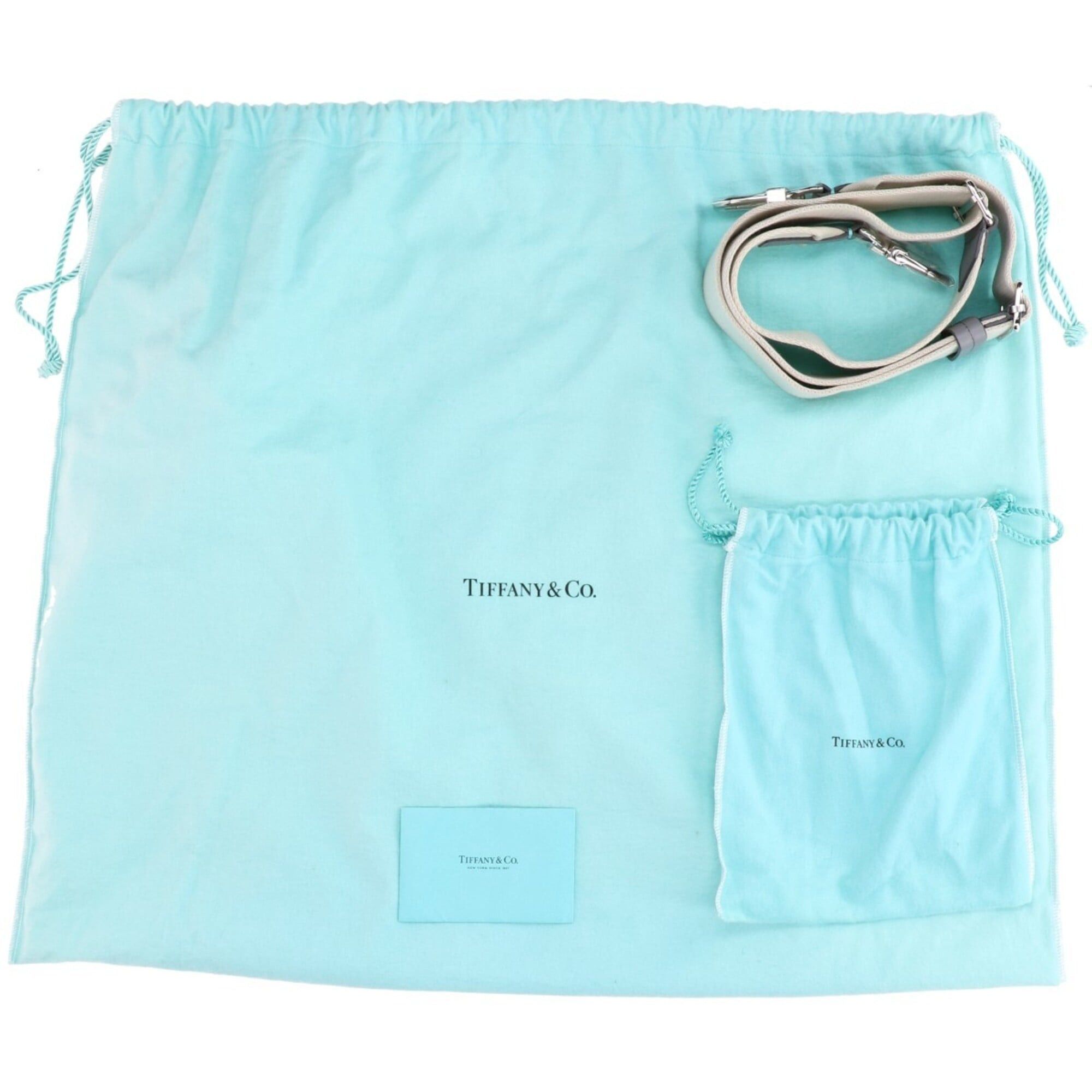 Tiffany & Co. TIFFANY&Co. Tiffany Leather 2-Way Handbag/Shoulder Bag/Tote Bag, Gray, Women's Size ONE SIZE - 10 Thumbnail