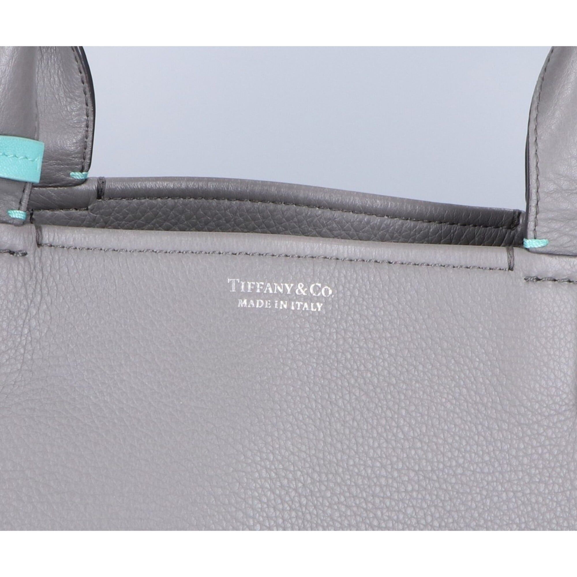 Tiffany & Co. TIFFANY&Co. Tiffany Leather 2-Way Handbag/Shoulder Bag/Tote Bag, Gray, Women's Size ONE SIZE - 7 Thumbnail