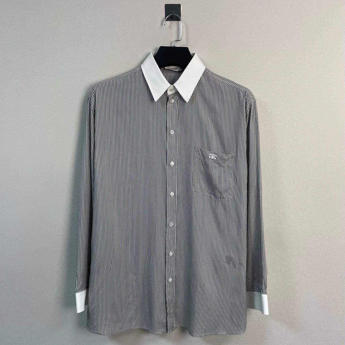 Celine CELINE Striped Button Up Shirt Size M Size US M / EU 48-50 / 2 - 2 Thumbnail