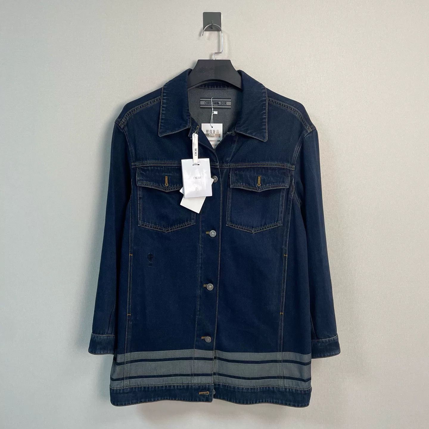 Dior Dior Logo Striped Denim Jacket Size IT 44 Size M / US 6-8 / IT 42-44 - 2 Thumbnail