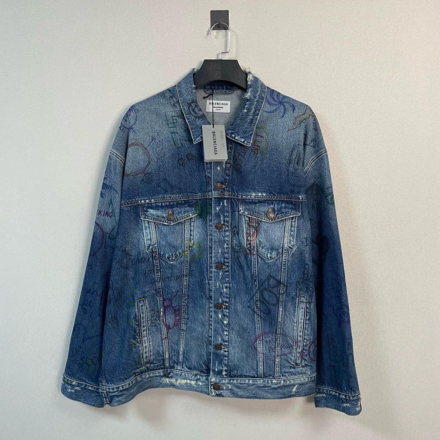 Balenciaga Balenciaga Graffiti Denim Jacket Size M Size US M / EU 48-50 / 2 - 2 Thumbnail