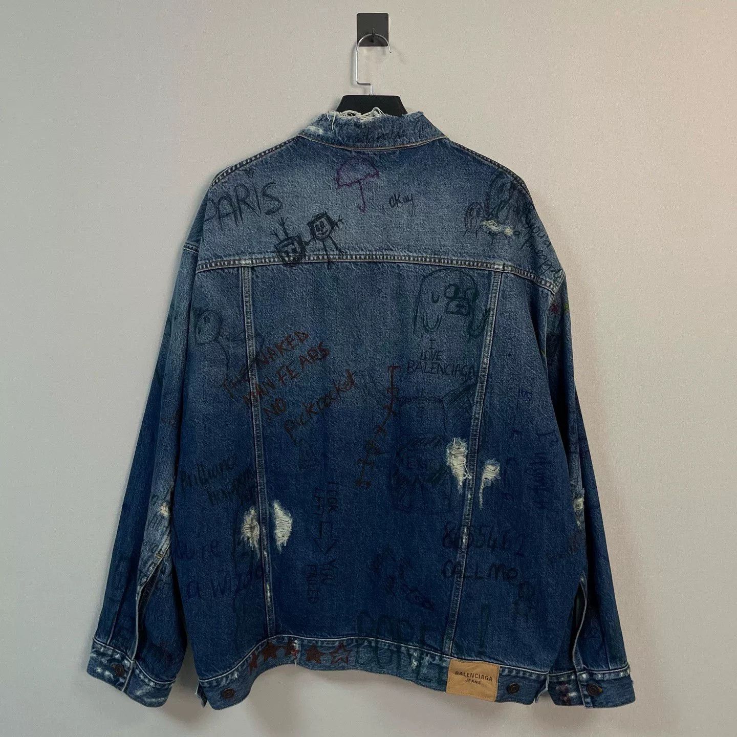 Balenciaga Balenciaga Graffiti Denim Jacket Size M Size US M / EU 48-50 / 2 - 3 Thumbnail