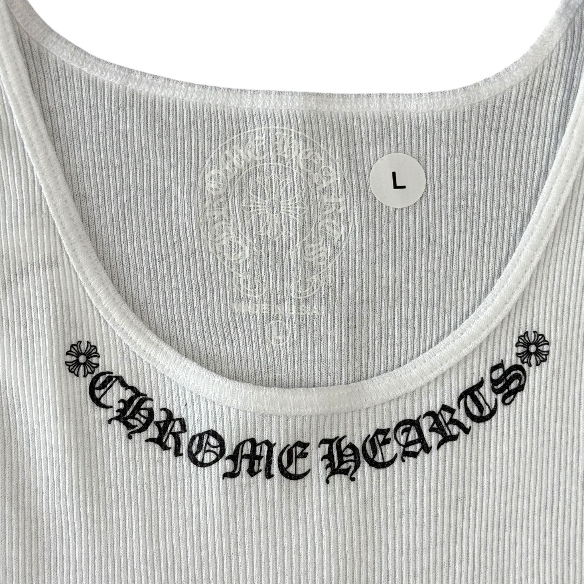 Chrome Hearts x Mayumi Foti Neck Logo Tank Top White Black Size US XL / EU 56 / 4 - 4 Thumbnail