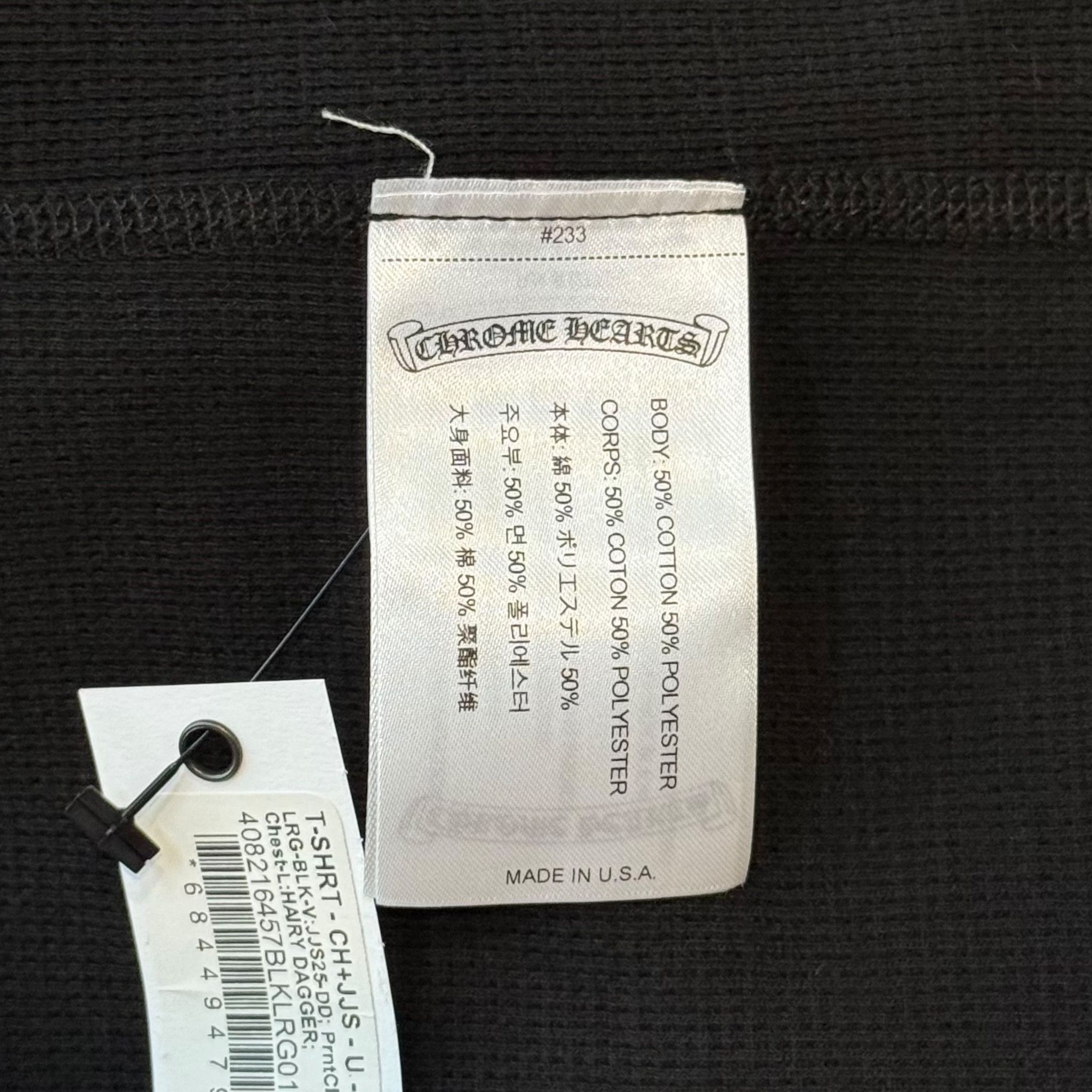 Chrome Hearts x Deadly Doll Dagger Thermal Long Sleeve Tee Shirt Black Wh Size US L / EU 52-54 / 3 - 6 Thumbnail