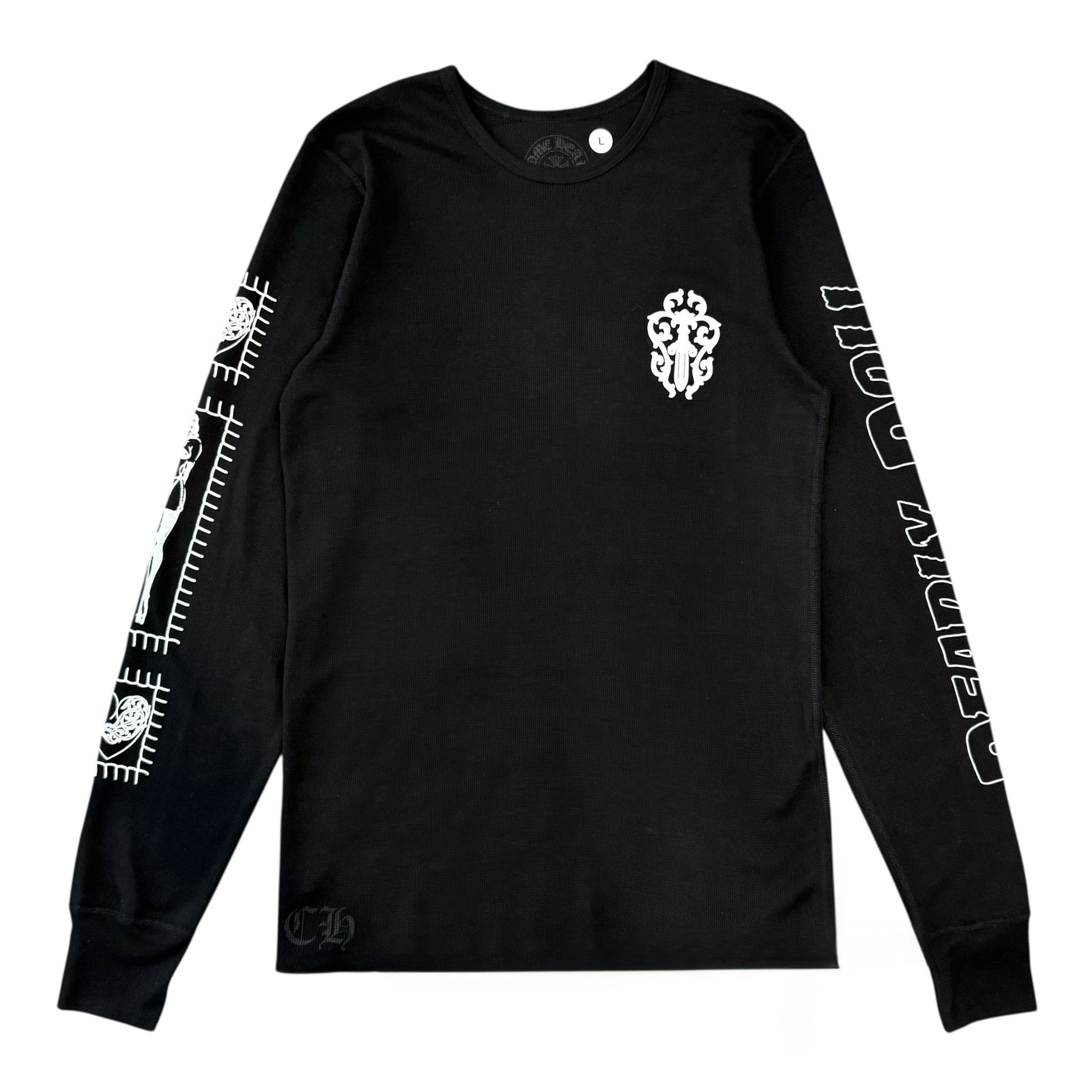 Chrome Hearts x Deadly Doll Dagger Thermal Long Sleeve Tee Shirt Black Wh Size US L / EU 52-54 / 3 - 2 Thumbnail
