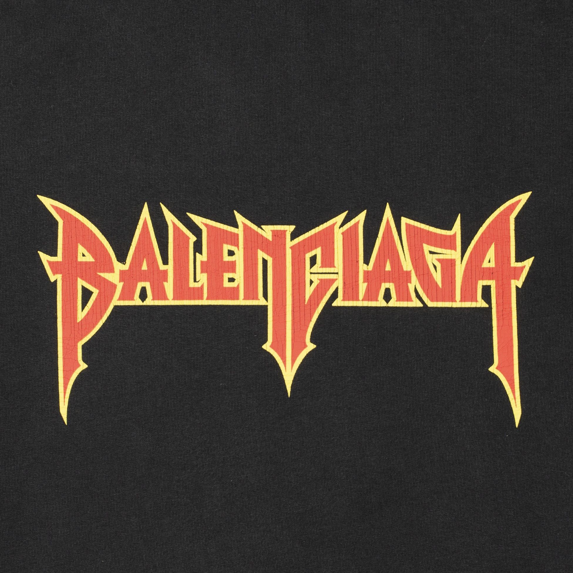 Balenciaga Oversized Painted Vintage Metal Logo Hooded Sweatshirt Dirt Size US XS / EU 42 / 0 - 3 Thumbnail