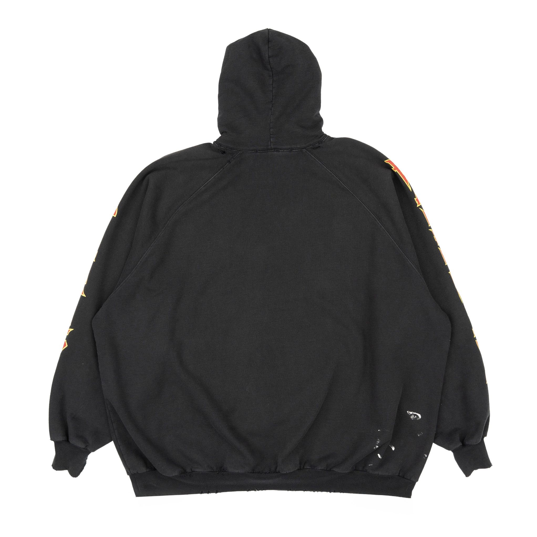 Balenciaga Oversized Painted Vintage Metal Logo Hooded Sweatshirt Dirt Size US XS / EU 42 / 0 - 2 Thumbnail