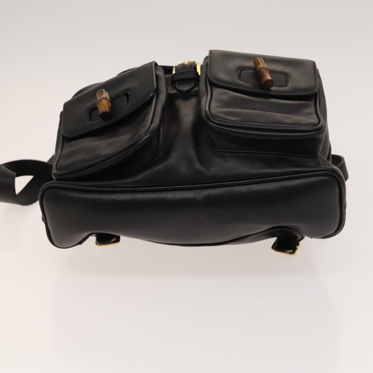 Gucci Gucci Vintage Bamboo Backpack Leather Size ONE SIZE - 15 Thumbnail