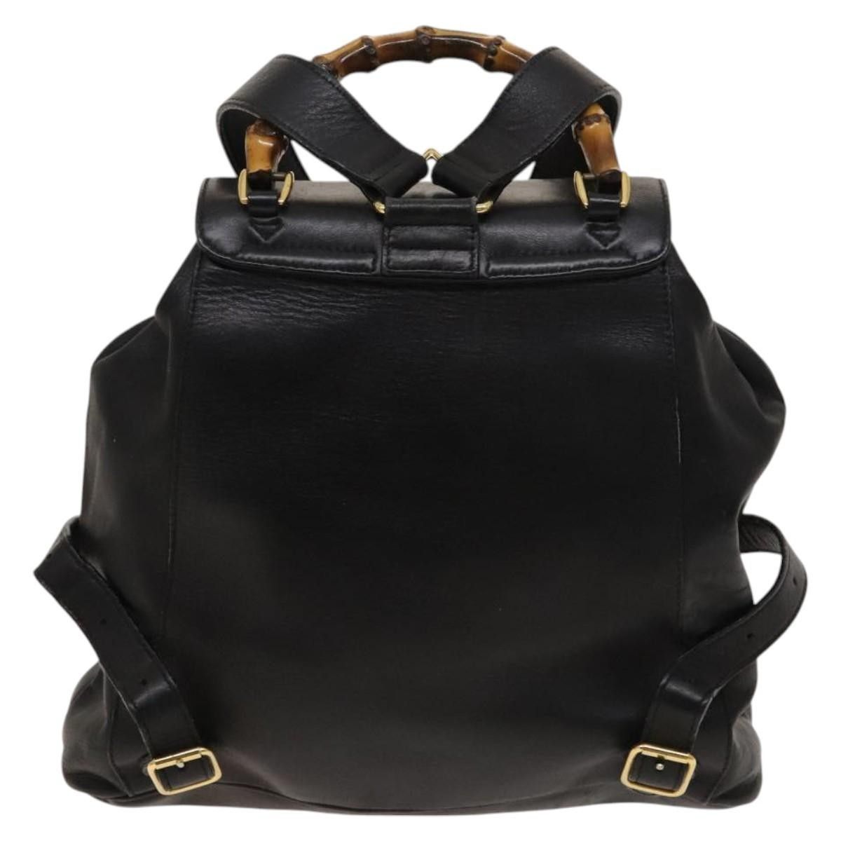 Gucci Gucci Vintage Bamboo Backpack Leather Size ONE SIZE - 2 Thumbnail