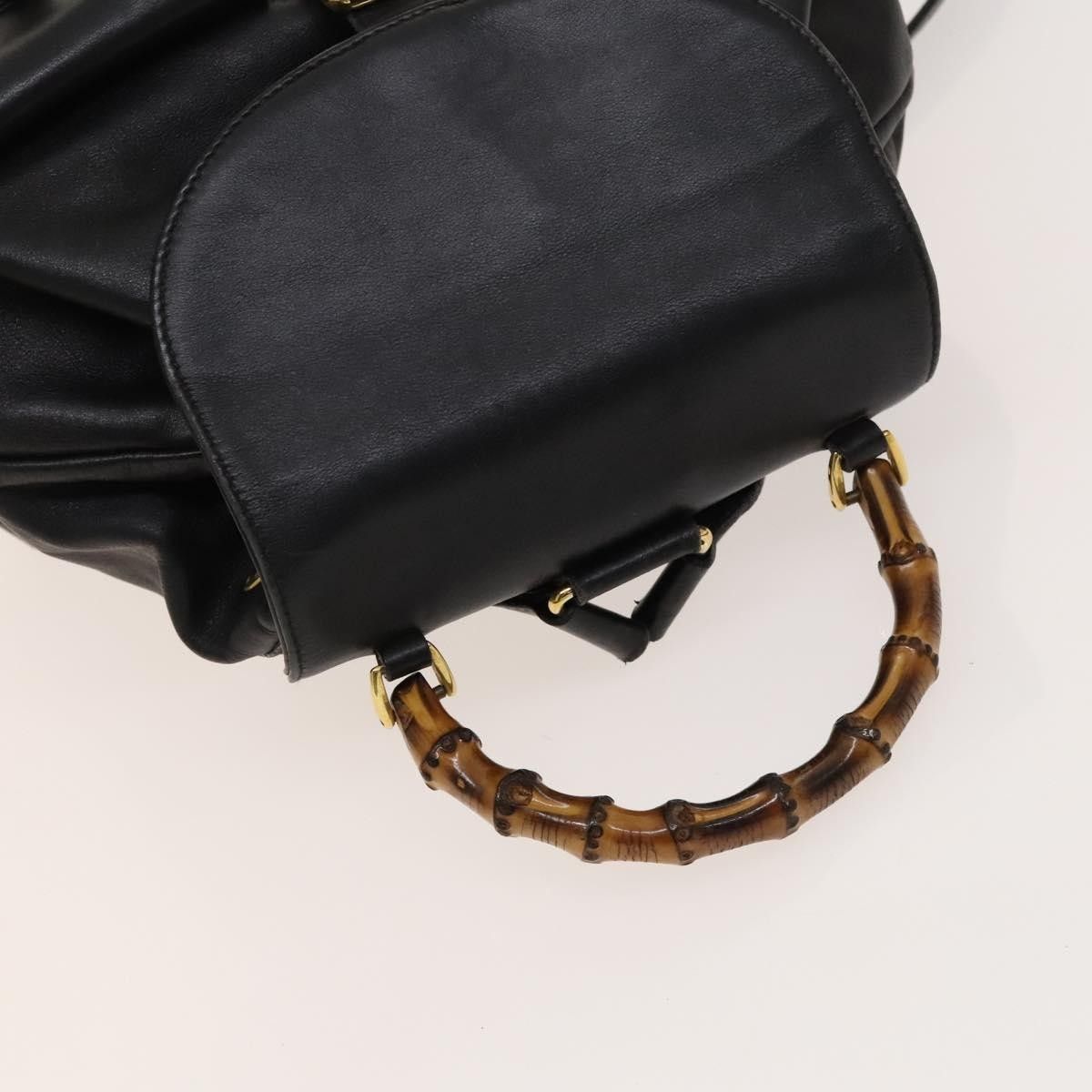 Gucci Gucci Vintage Bamboo Backpack Leather Size ONE SIZE - 16 Thumbnail