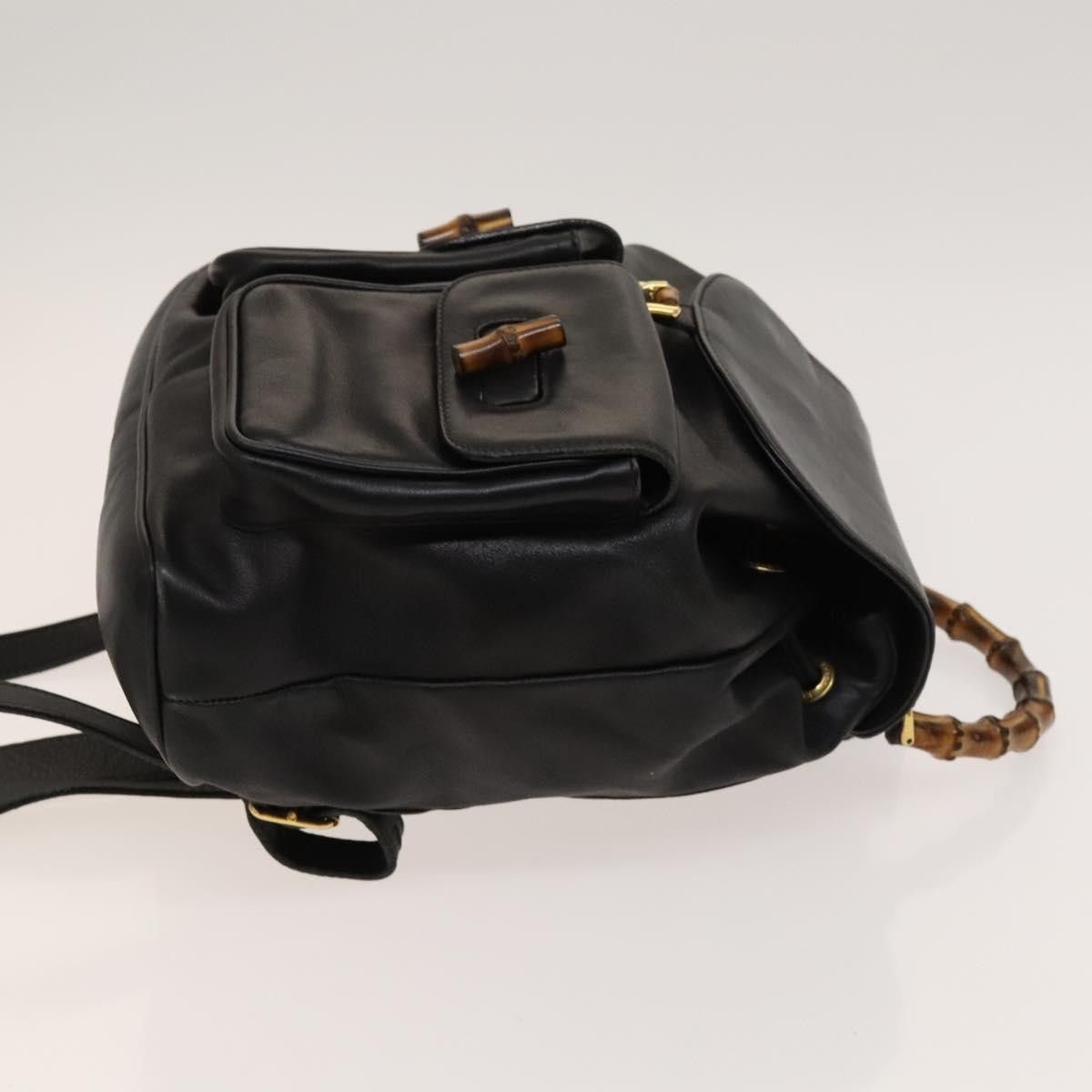 Gucci Gucci Vintage Bamboo Backpack Leather Size ONE SIZE - 3 Thumbnail