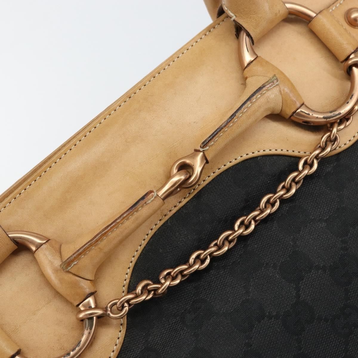 Gucci Gucci Horsebit Bracket Tote GG Canvas Size ONE SIZE - 13 Thumbnail