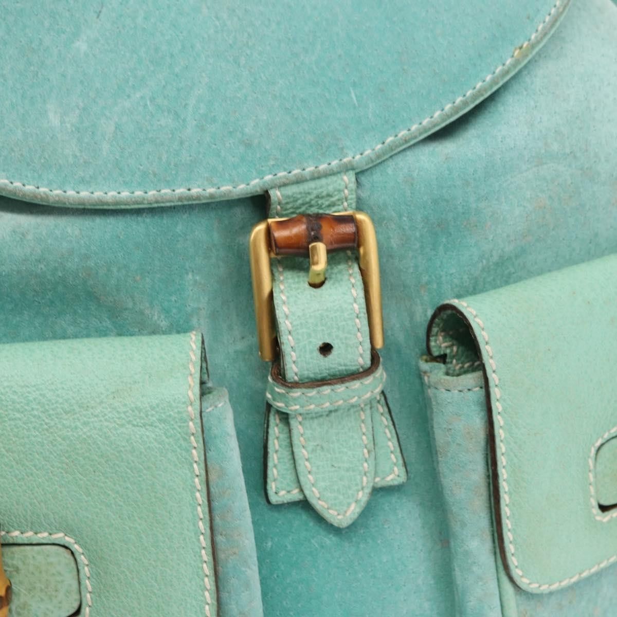 Gucci Gucci Vintage Bamboo Backpack Suede Size ONE SIZE - 13 Thumbnail