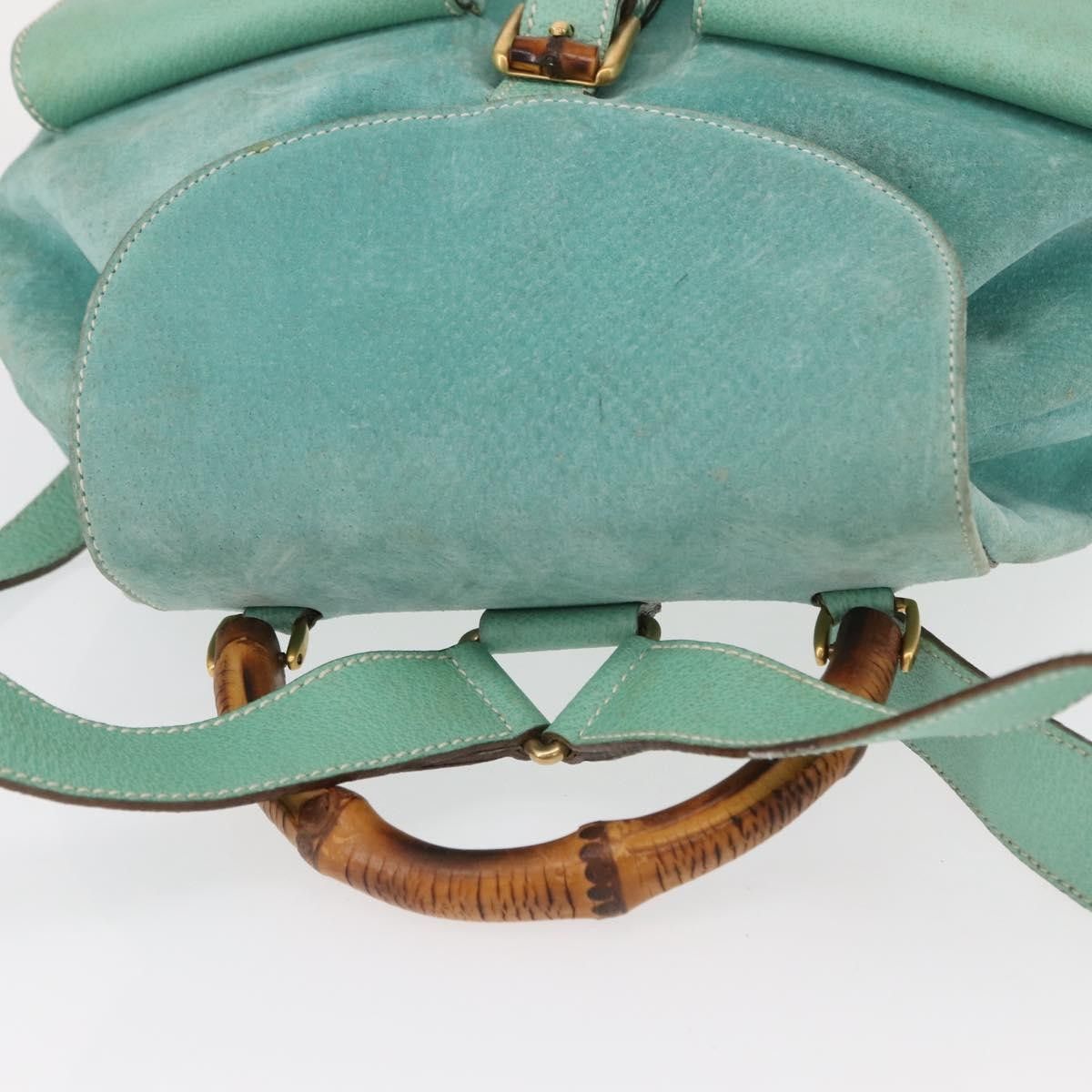 Gucci Gucci Vintage Bamboo Backpack Suede Size ONE SIZE - 8 Thumbnail