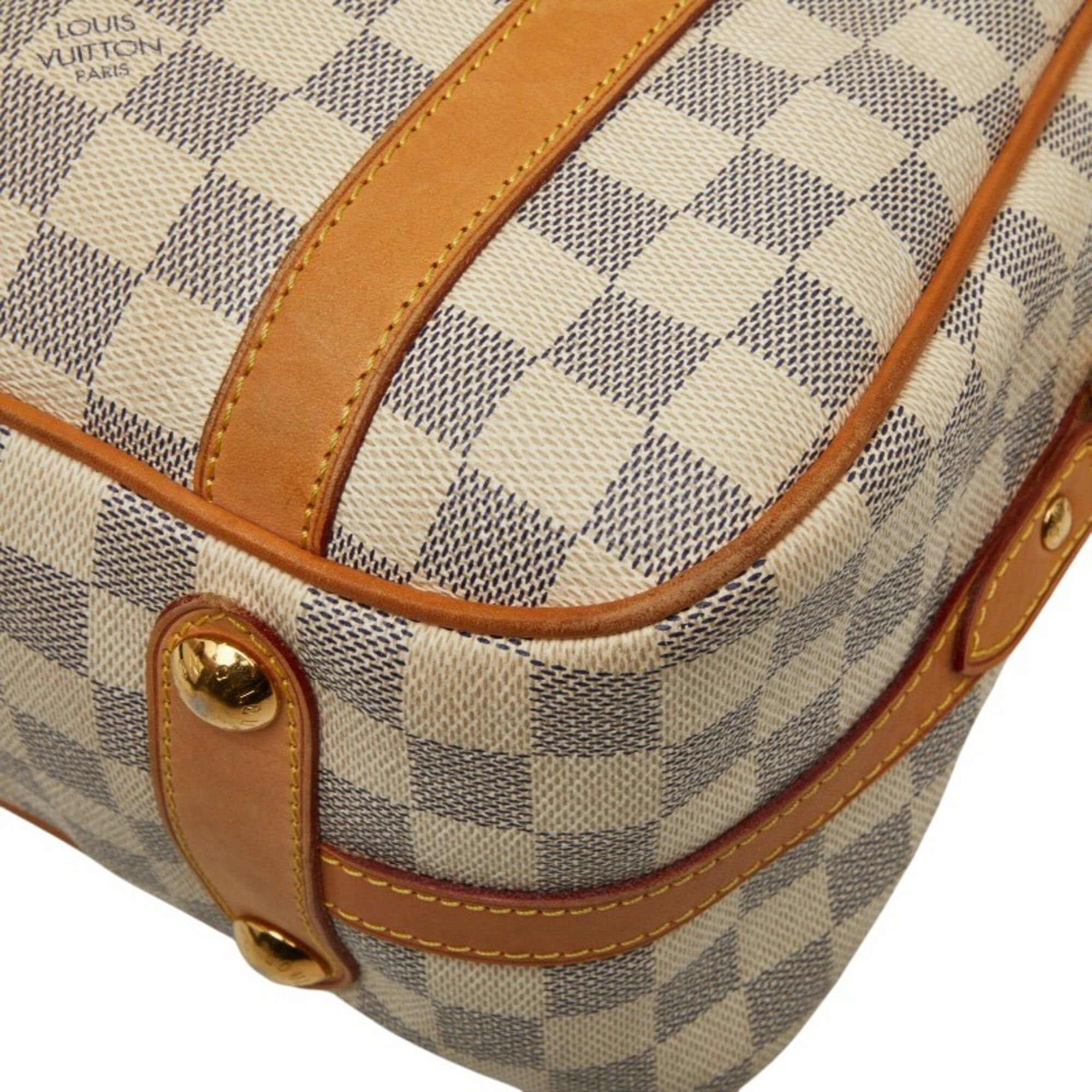 Louis Vuitton Louis Vuitton Damier Azur Streza PM Tote Bag Shoulder N42220 White Leather Women's LOUIS VUITTON Size ONE SIZE - 7 Thumbnail