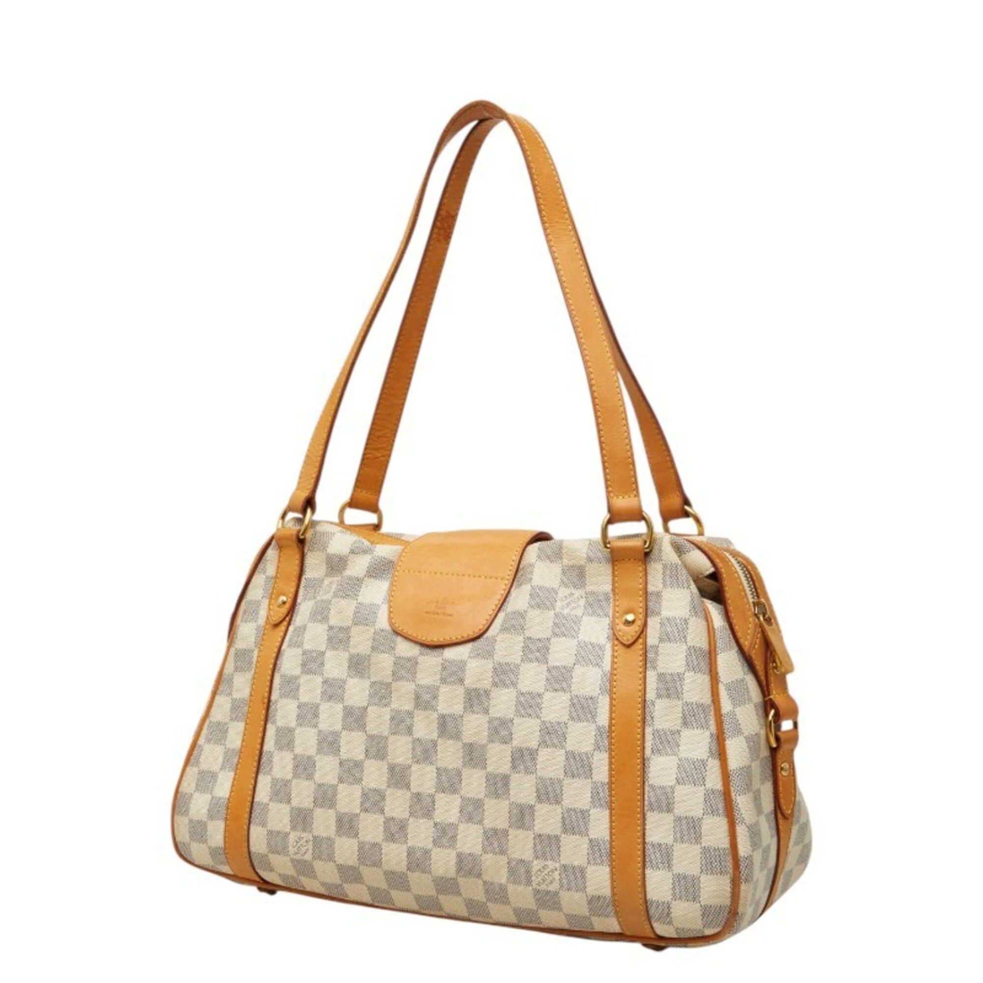 Louis Vuitton Louis Vuitton Damier Azur Streza PM Tote Bag Shoulder N42220 White Leather Women's LOUIS VUITTON Size ONE SIZE - 2 Thumbnail