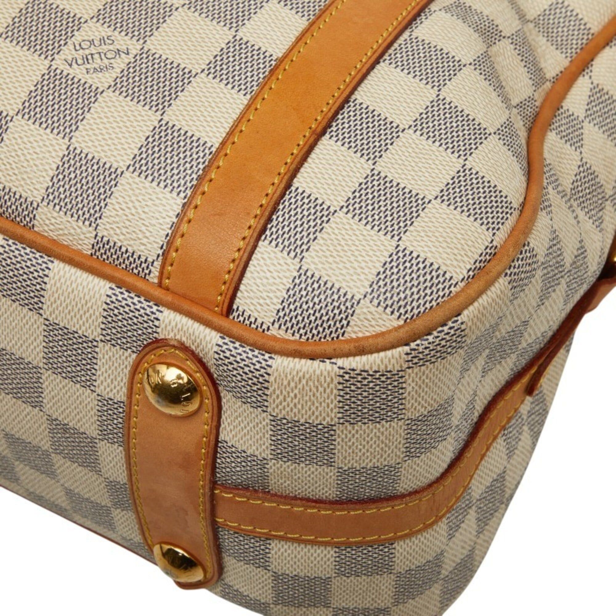 Louis Vuitton Louis Vuitton Damier Azur Streza PM Tote Bag Shoulder N42220 White Leather Women's LOUIS VUITTON Size ONE SIZE - 5 Thumbnail