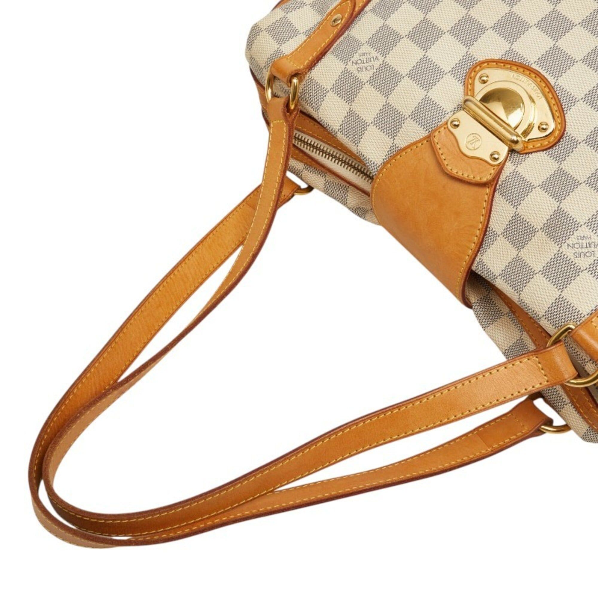 Louis Vuitton Louis Vuitton Damier Azur Streza PM Tote Bag Shoulder N42220 White Leather Women's LOUIS VUITTON Size ONE SIZE - 9 Thumbnail