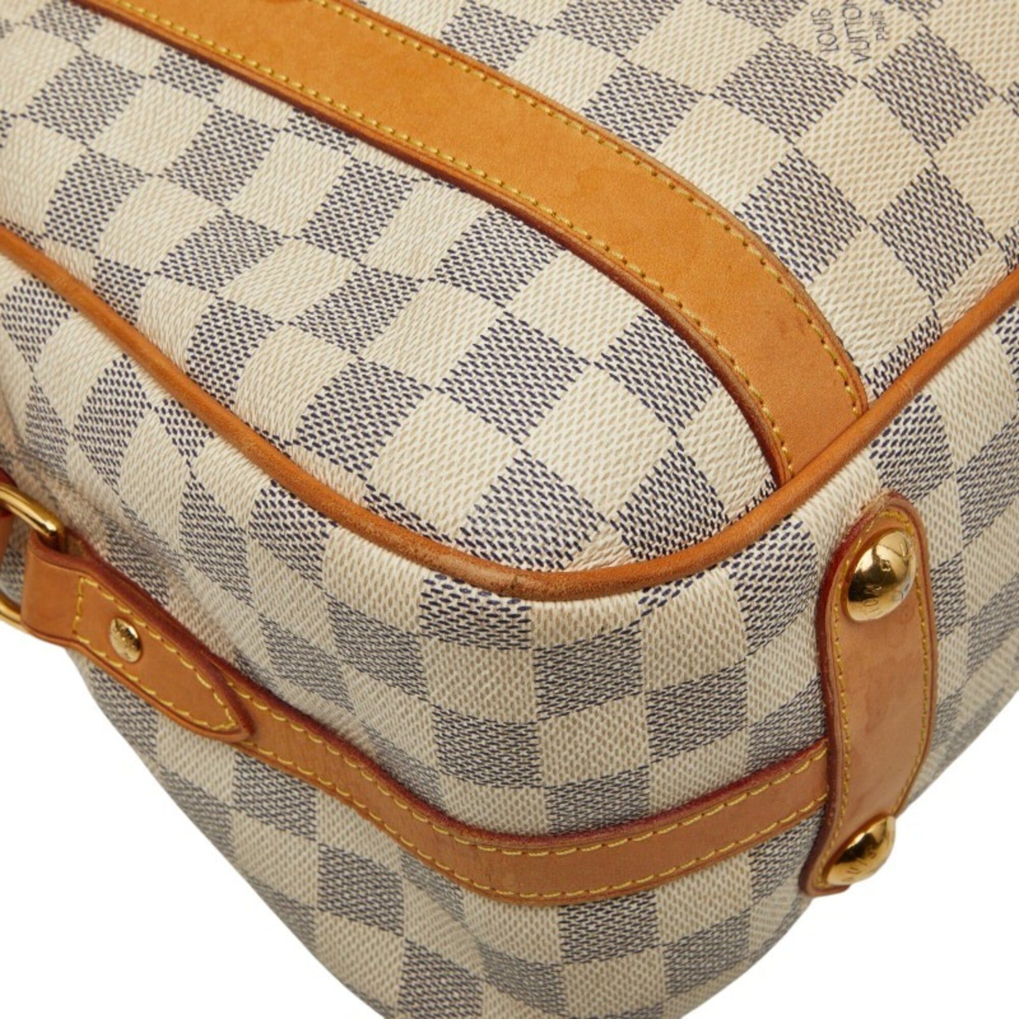Louis Vuitton Louis Vuitton Damier Azur Streza PM Tote Bag Shoulder N42220 White Leather Women's LOUIS VUITTON Size ONE SIZE - 6 Thumbnail
