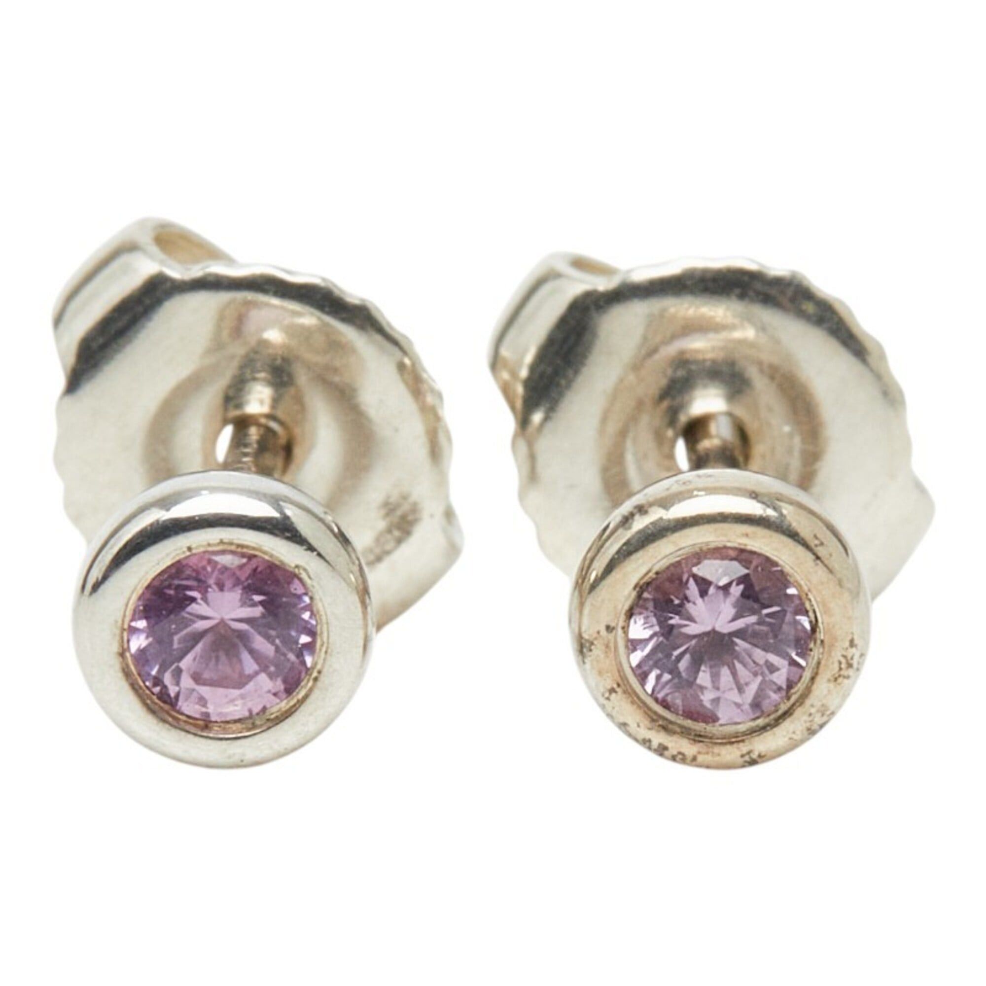 Tiffany & Co. Tiffany & Co. SV925 Silver Pink Sapphire Color by the Yard Earrings for Women Size ONE SIZE - 2 Thumbnail