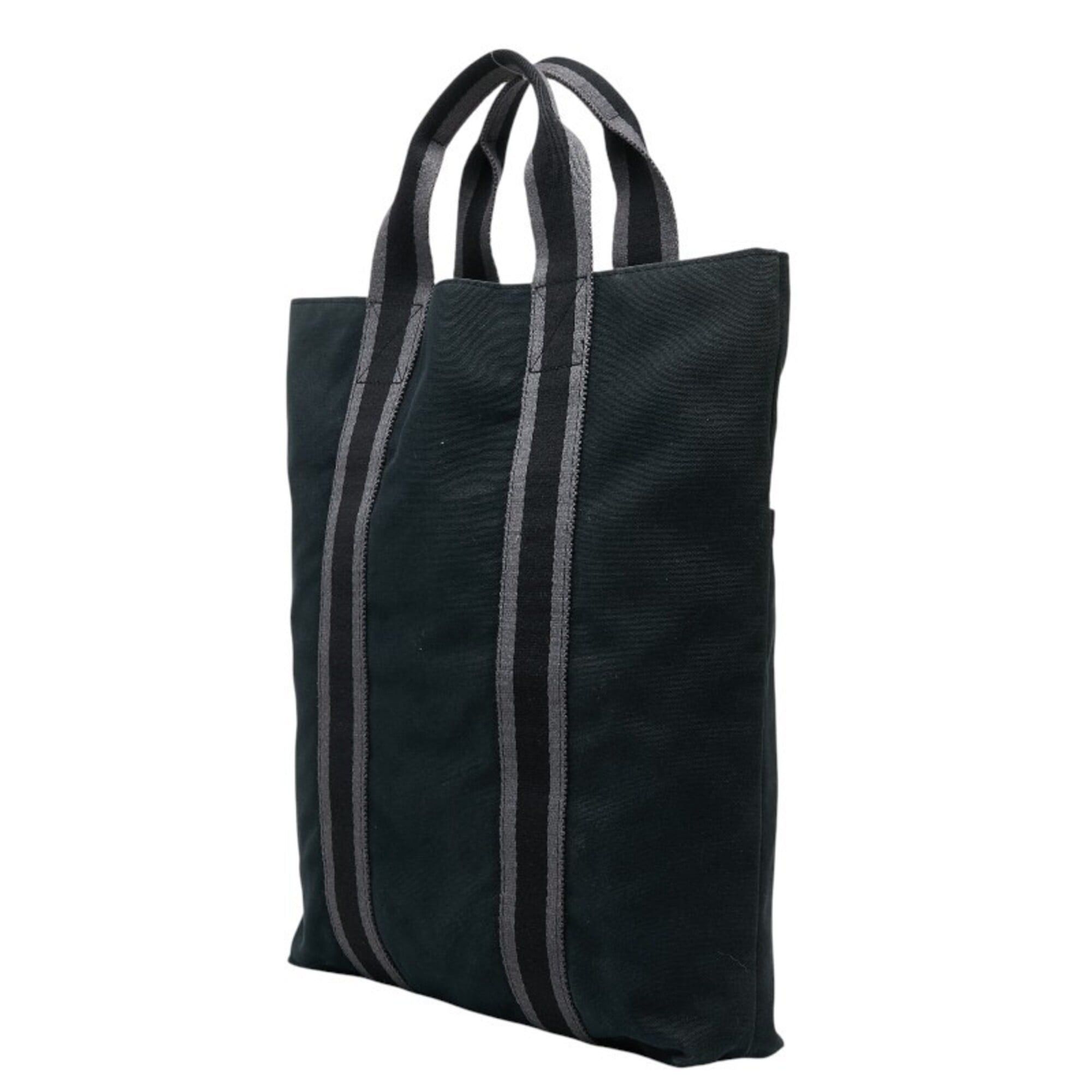 Hermes Hermes Fourre-Tout Cabas Tote Bag, Black Cotton Canvas, Women's HERMES Size ONE SIZE - 2 Thumbnail
