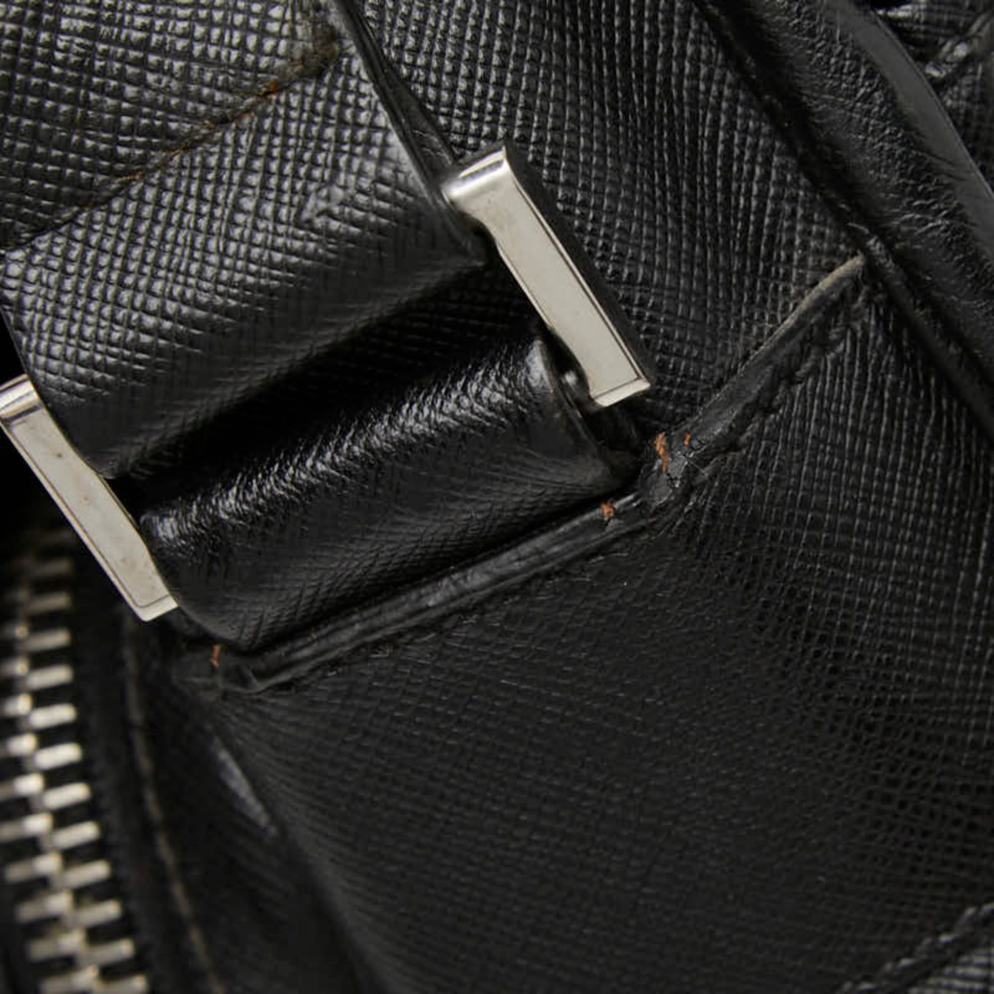 Prada Prada Triangle Logo Plate Shoulder Bag Messenger Black Saffiano Leather Women's PRADA Size ONE SIZE - 9 Thumbnail