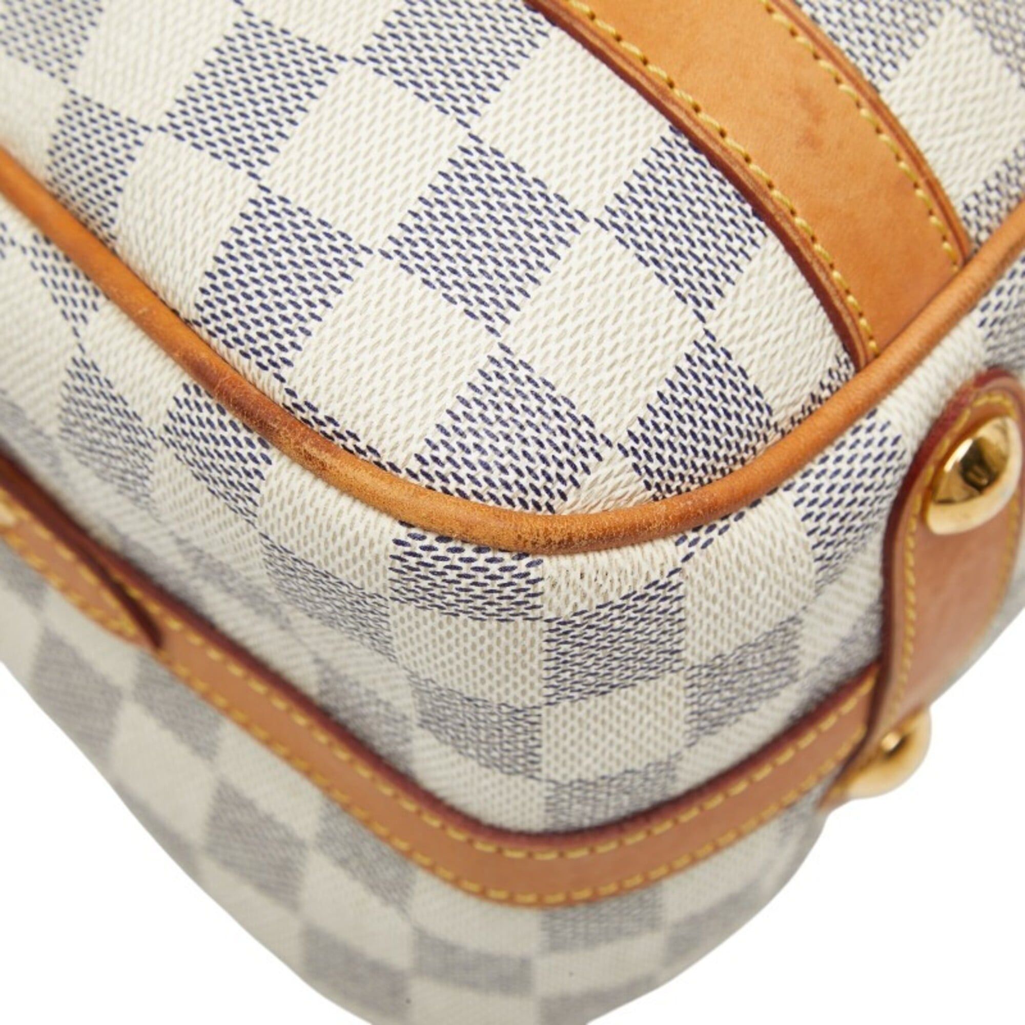 Louis Vuitton Louis Vuitton Damier Azur Streza PM Handbag Tote Bag N42220 White Ivory Leather Women's LOUIS VUITTON Size ONE SIZE - 5 Thumbnail