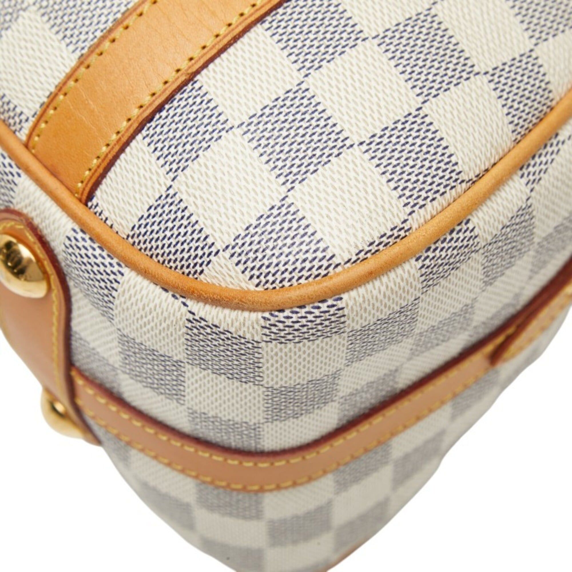Louis Vuitton Louis Vuitton Damier Azur Streza PM Handbag Tote Bag N42220 White Ivory Leather Women's LOUIS VUITTON Size ONE SIZE - 4 Thumbnail