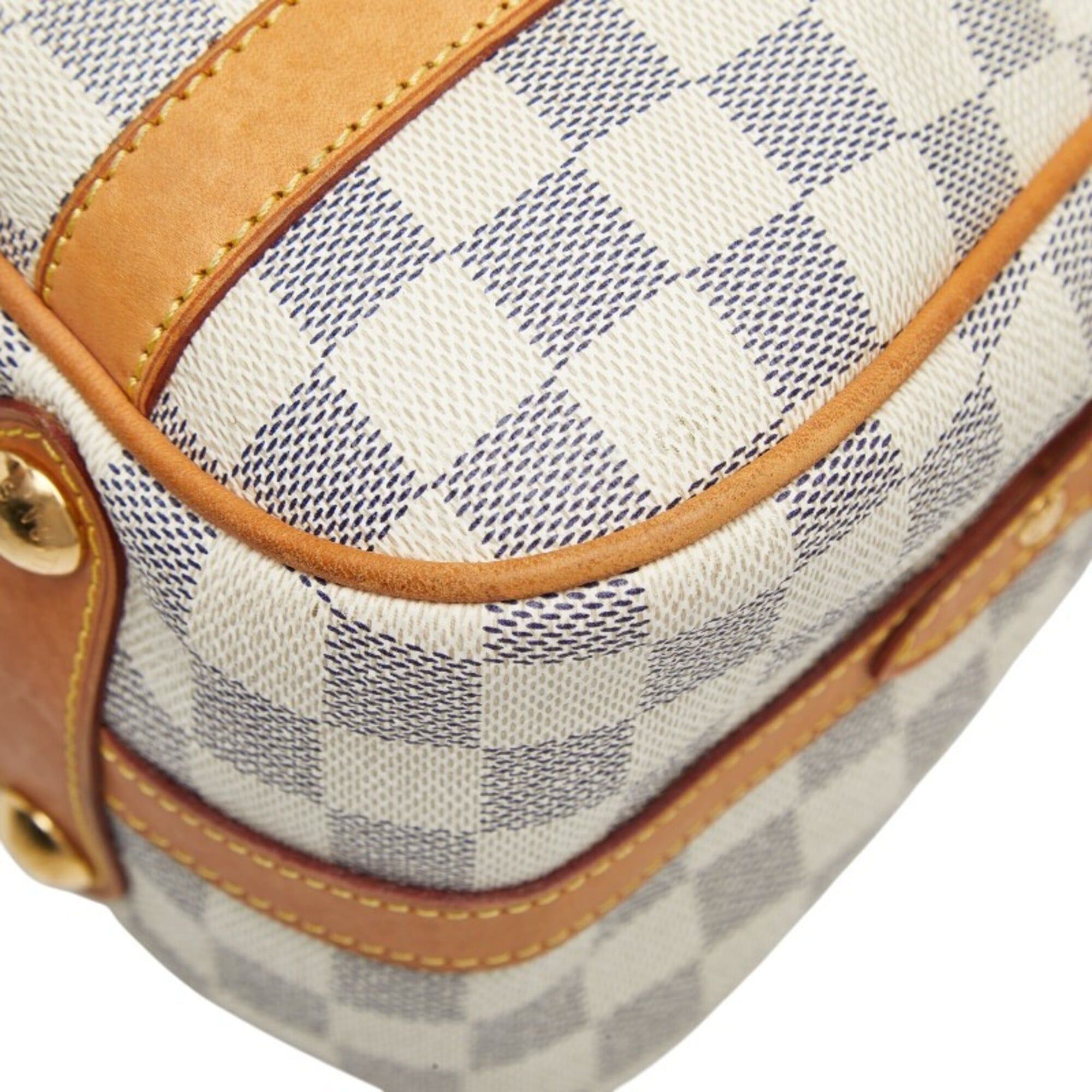 Louis Vuitton Louis Vuitton Damier Azur Streza PM Handbag Tote Bag N42220 White Ivory Leather Women's LOUIS VUITTON Size ONE SIZE - 6 Thumbnail