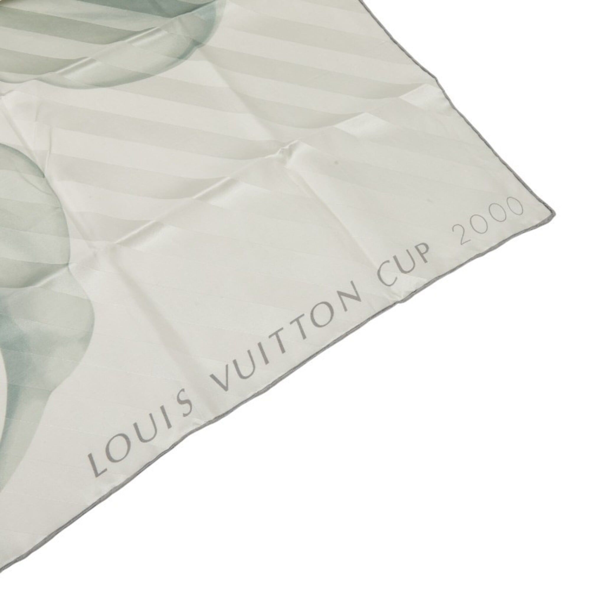 Louis Vuitton Louis Vuitton Cup 2000 Scarf/Muffler, White/Silver, Silk/Cotton, Women's. Size ONE SIZE - 2 Thumbnail