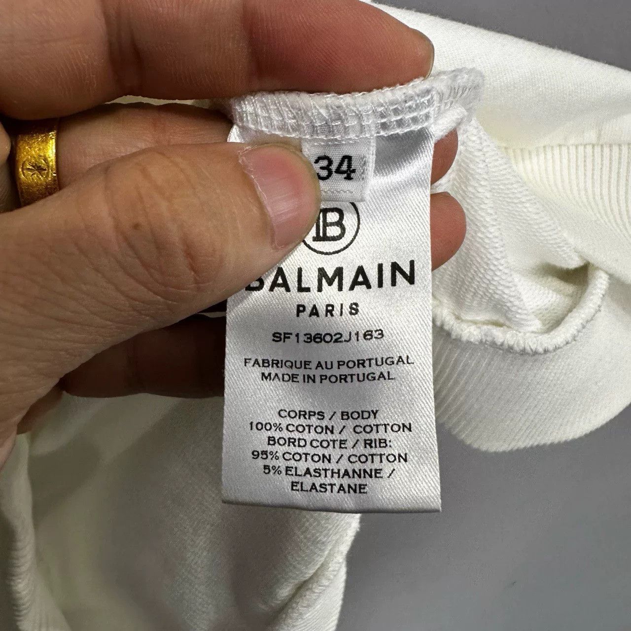 Balmain Balmain Logo Cotton Sweatshirt White Size XS / US 0-2 / IT 36-38 - 5 Thumbnail