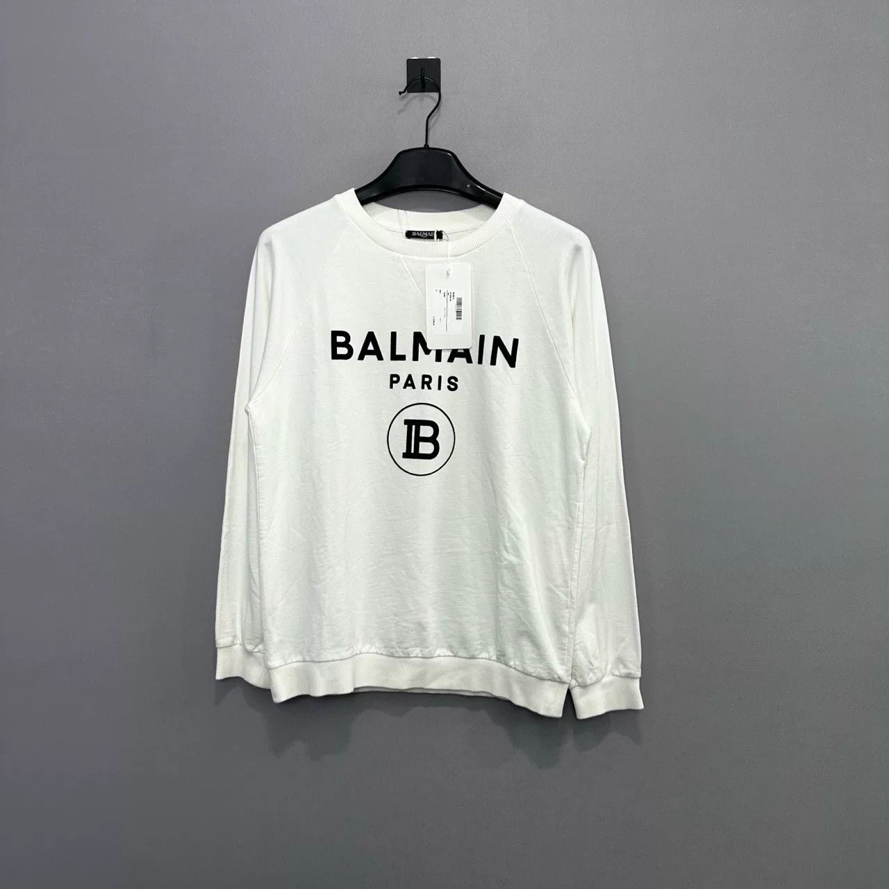 Balmain Balmain Logo Cotton Sweatshirt White Size XS / US 0-2 / IT 36-38 - 2 Thumbnail
