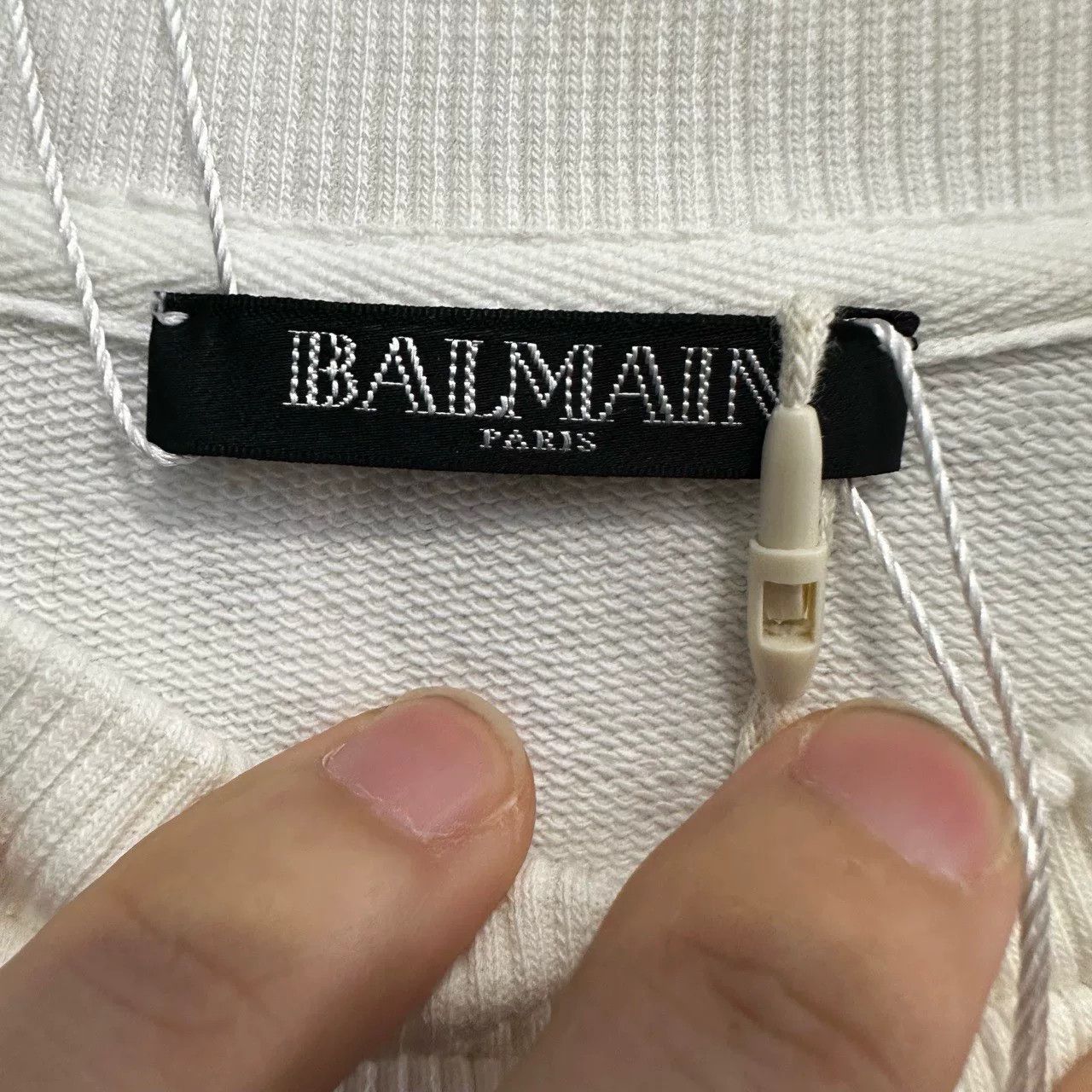 Balmain Balmain Logo Cotton Sweatshirt White Size XS / US 0-2 / IT 36-38 - 4 Thumbnail