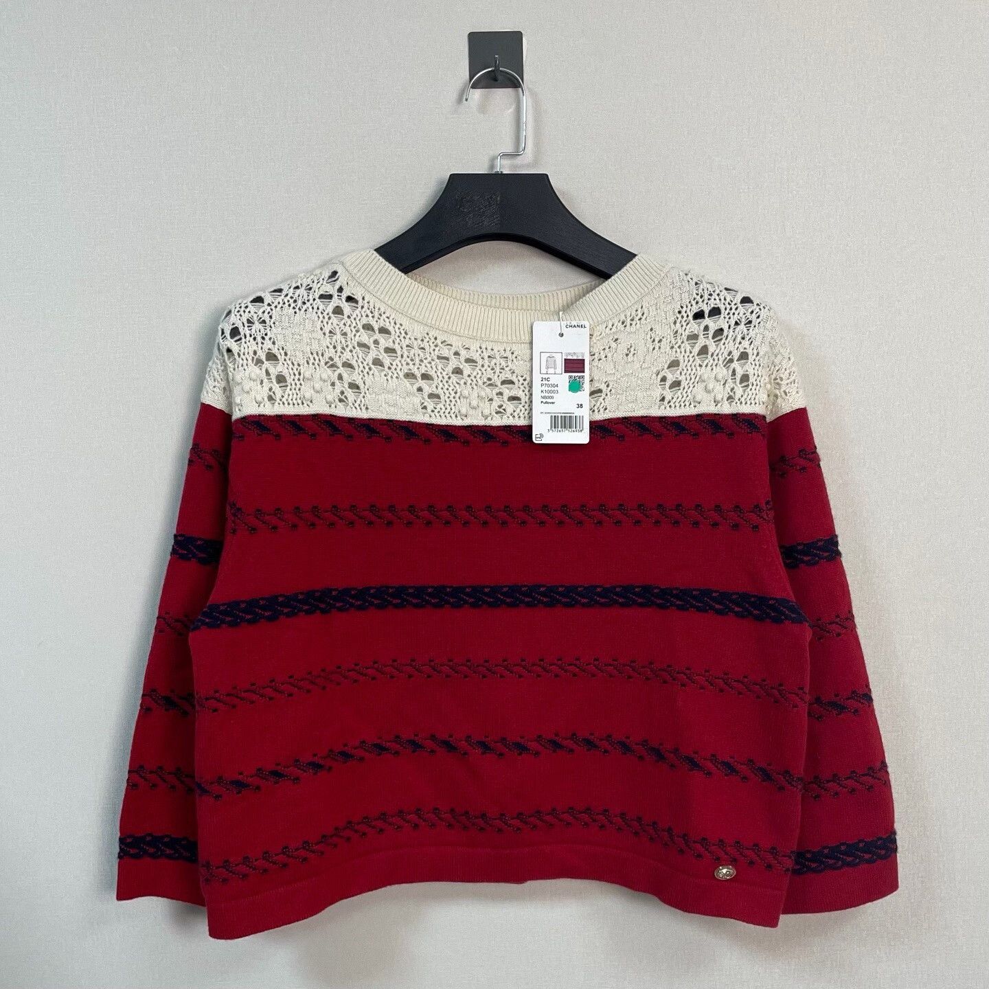 Chanel Chanel Open Knit Striped Sweater Size 38 Size S / US 4 / IT 40 - 2 Thumbnail