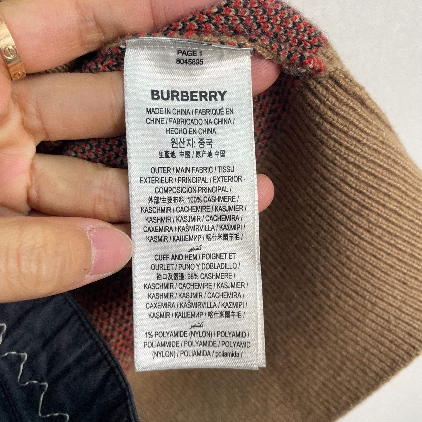 Burberry Burberry Check Cashmere Cardigan Size S Size US S / EU 44-46 / 1 - 5 Thumbnail
