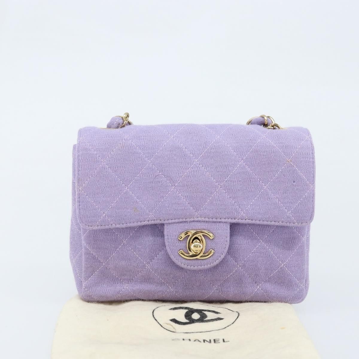 Chanel Chanel Square Classic Single Flap Bag Fabric Size ONE SIZE - 12 Thumbnail