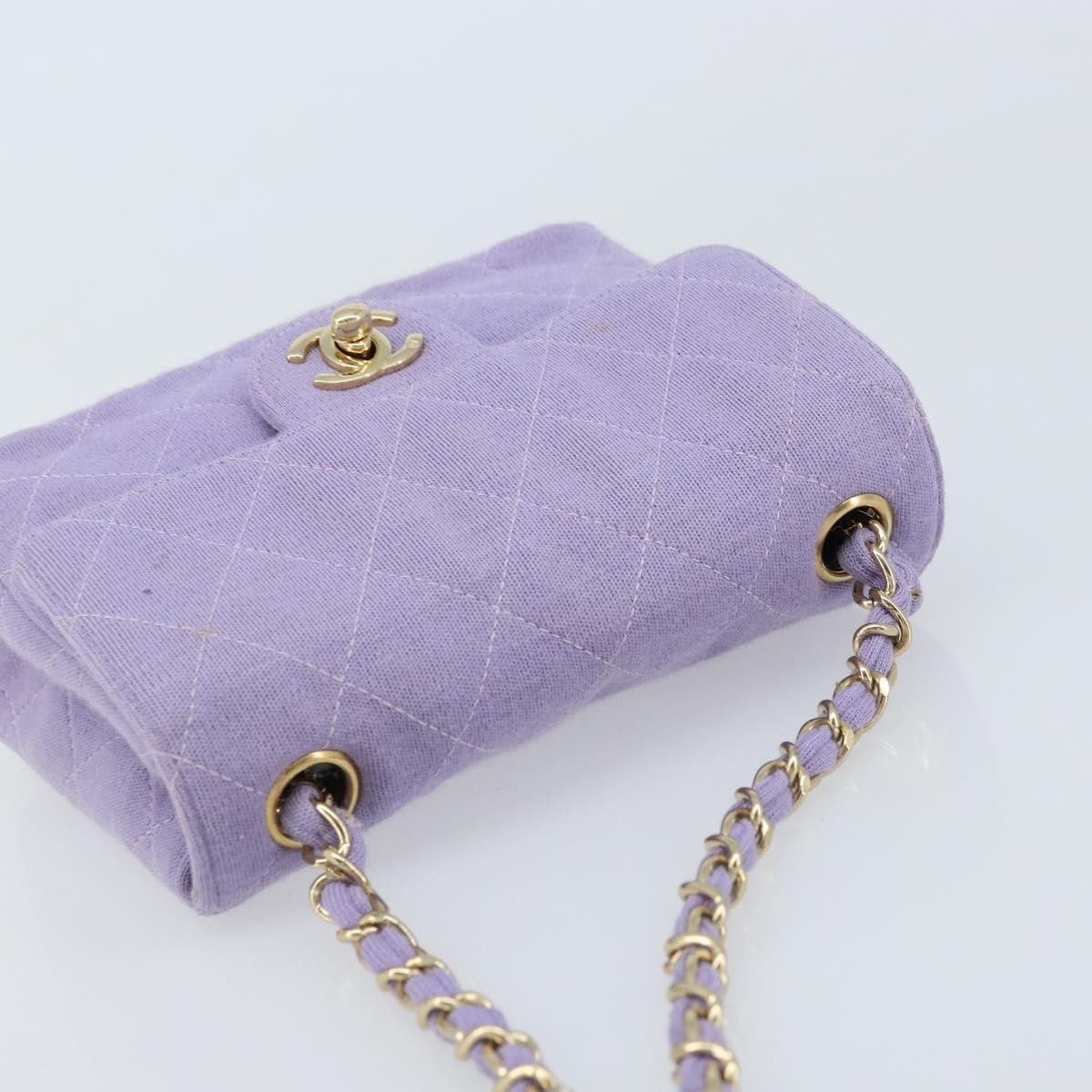 Chanel Chanel Square Classic Single Flap Bag Fabric Size ONE SIZE - 14 Thumbnail